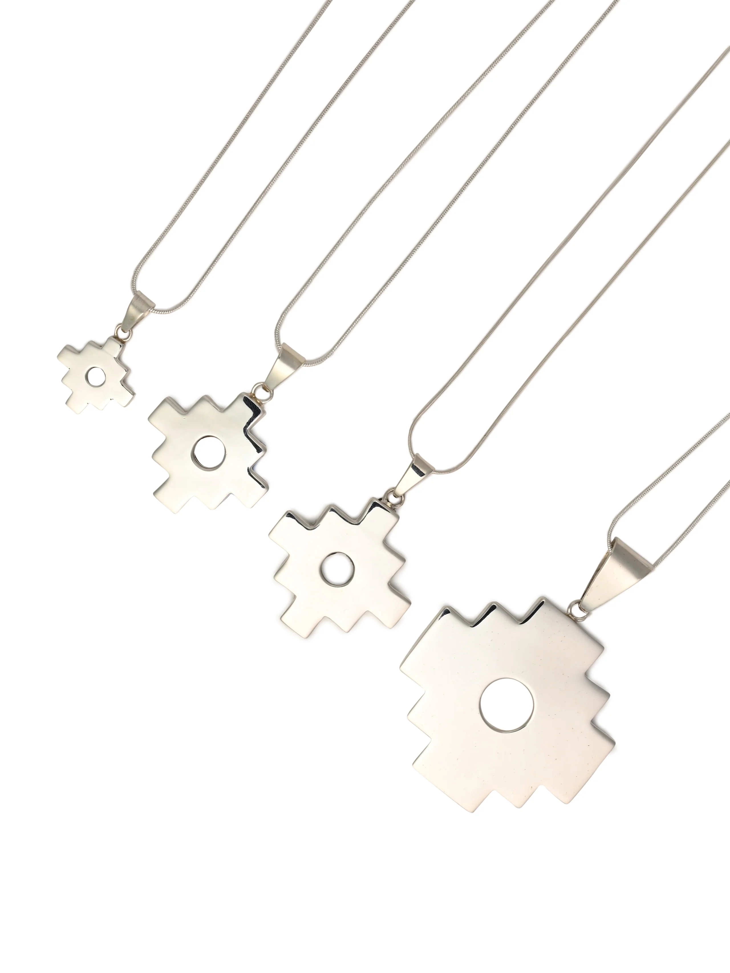 Peruvian Chakana Pendant Necklace - 950 Sterling Silver - Image 10