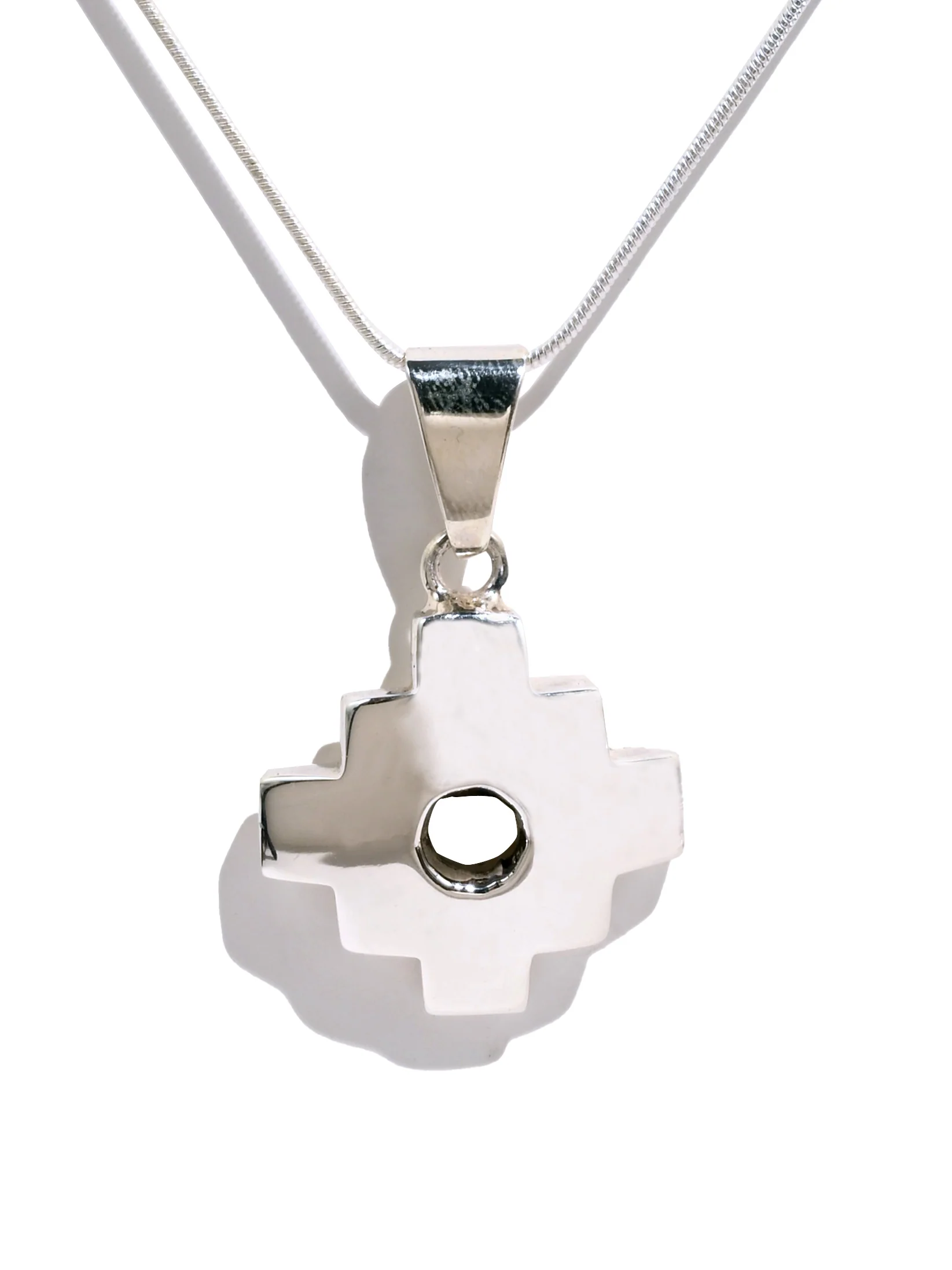 950 Sterling Silver Peruvian Chakana Necklace - Convex - Image 3