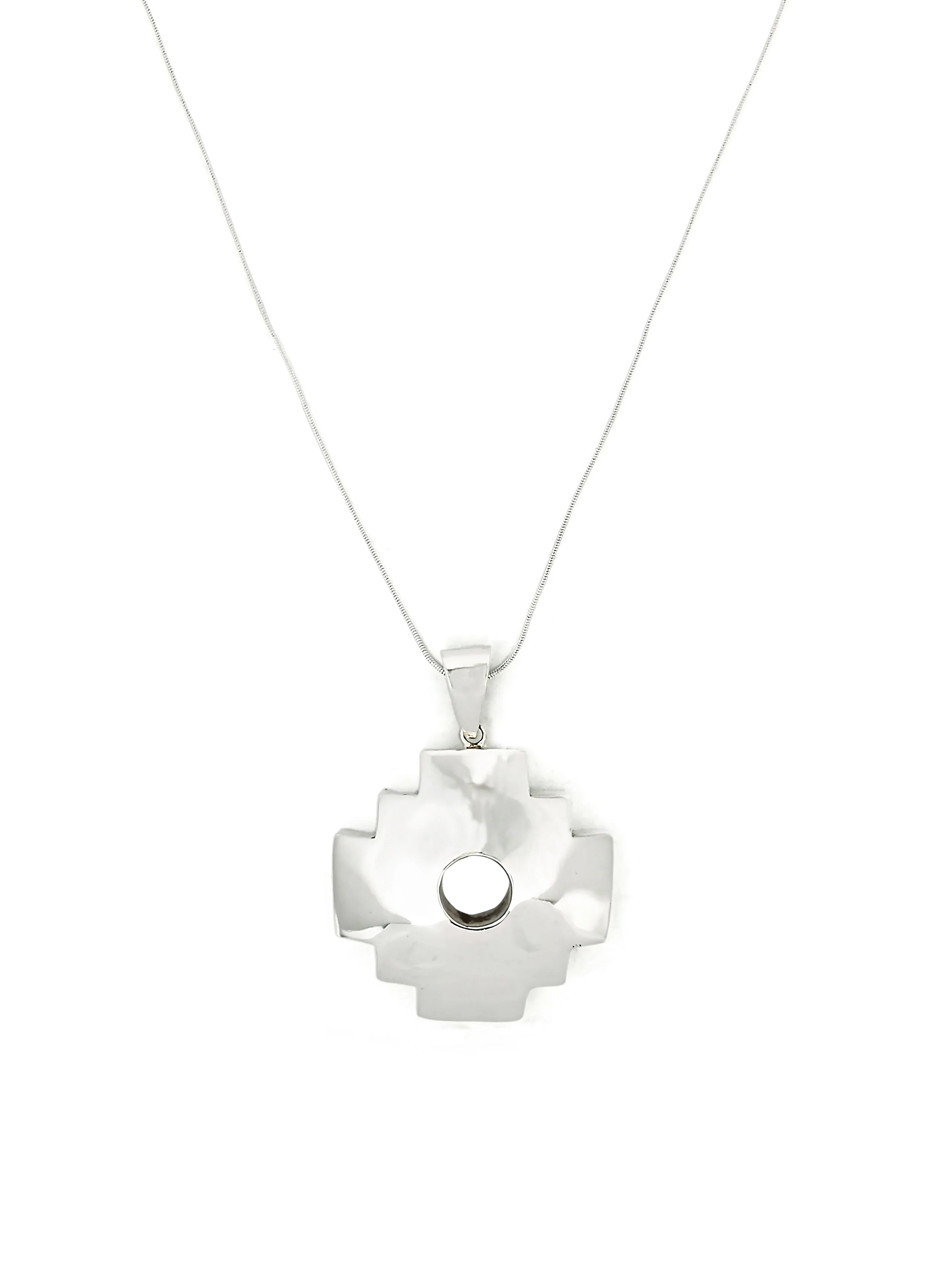 950 Sterling Silver Peruvian Chakana Necklace - Convex - Image 4