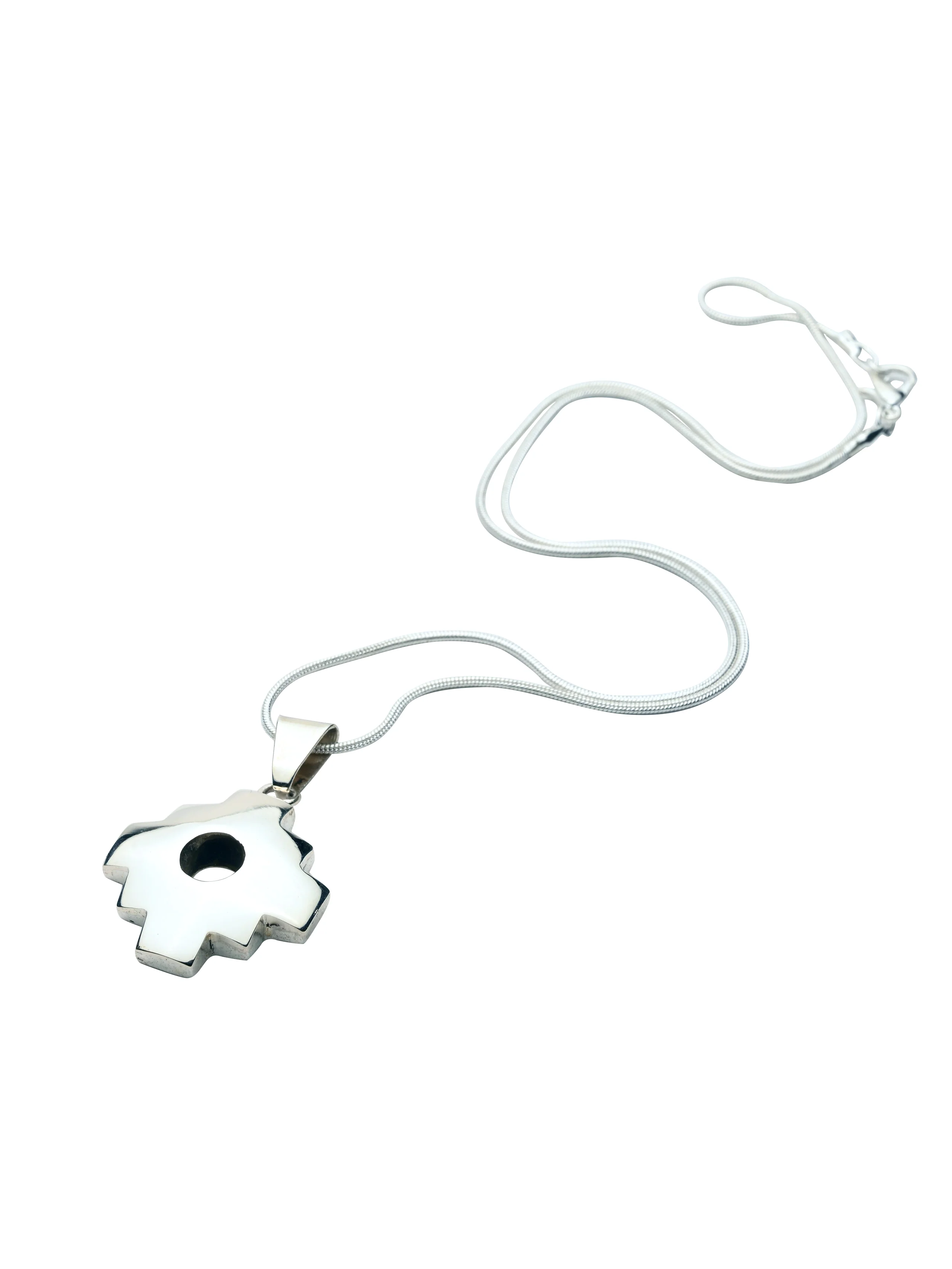950 Sterling Silver Peruvian Chakana Necklace - Convex - Image 5