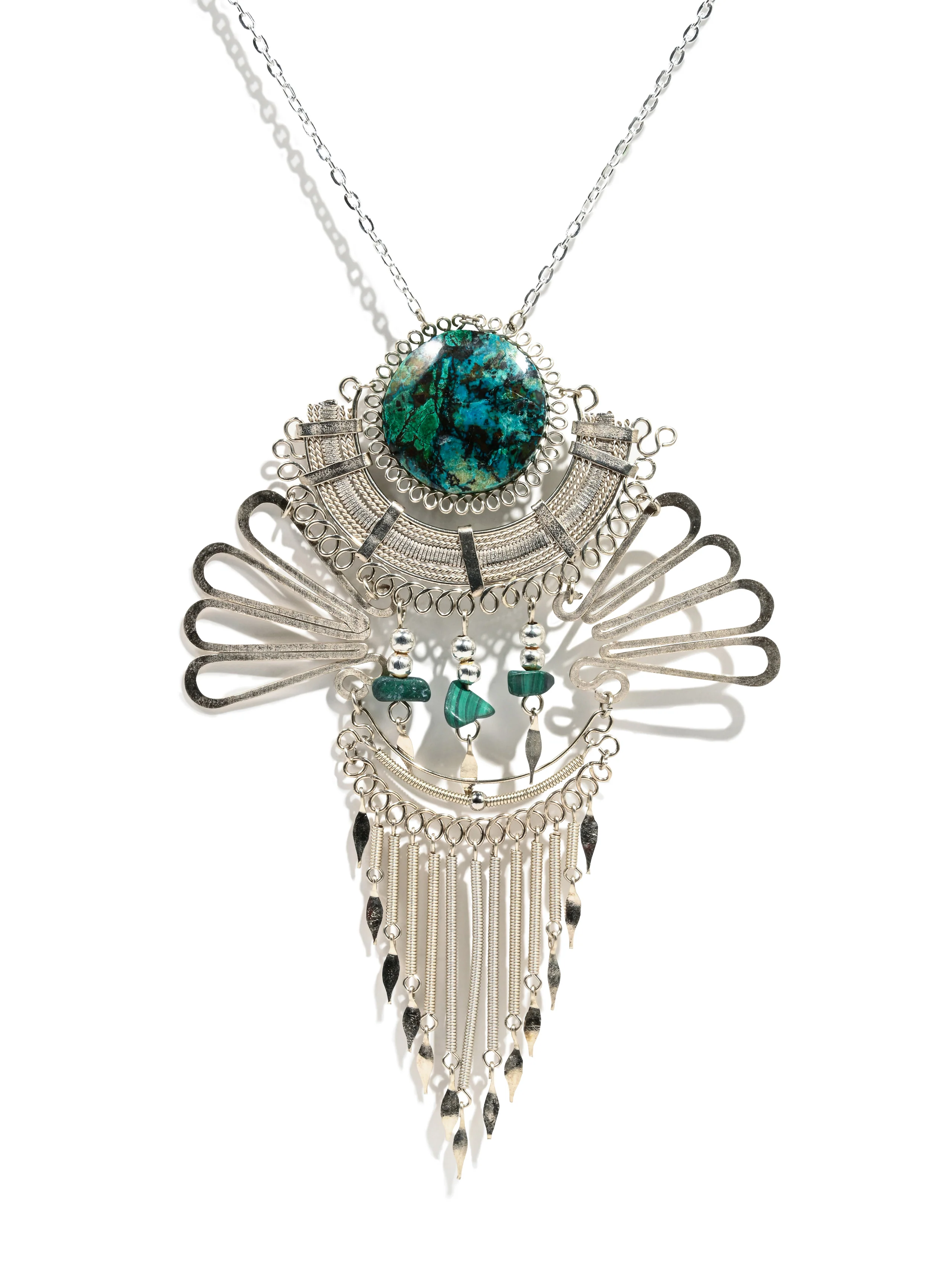 Alpaca Silver & Apatite Artisan Necklace - Image 2