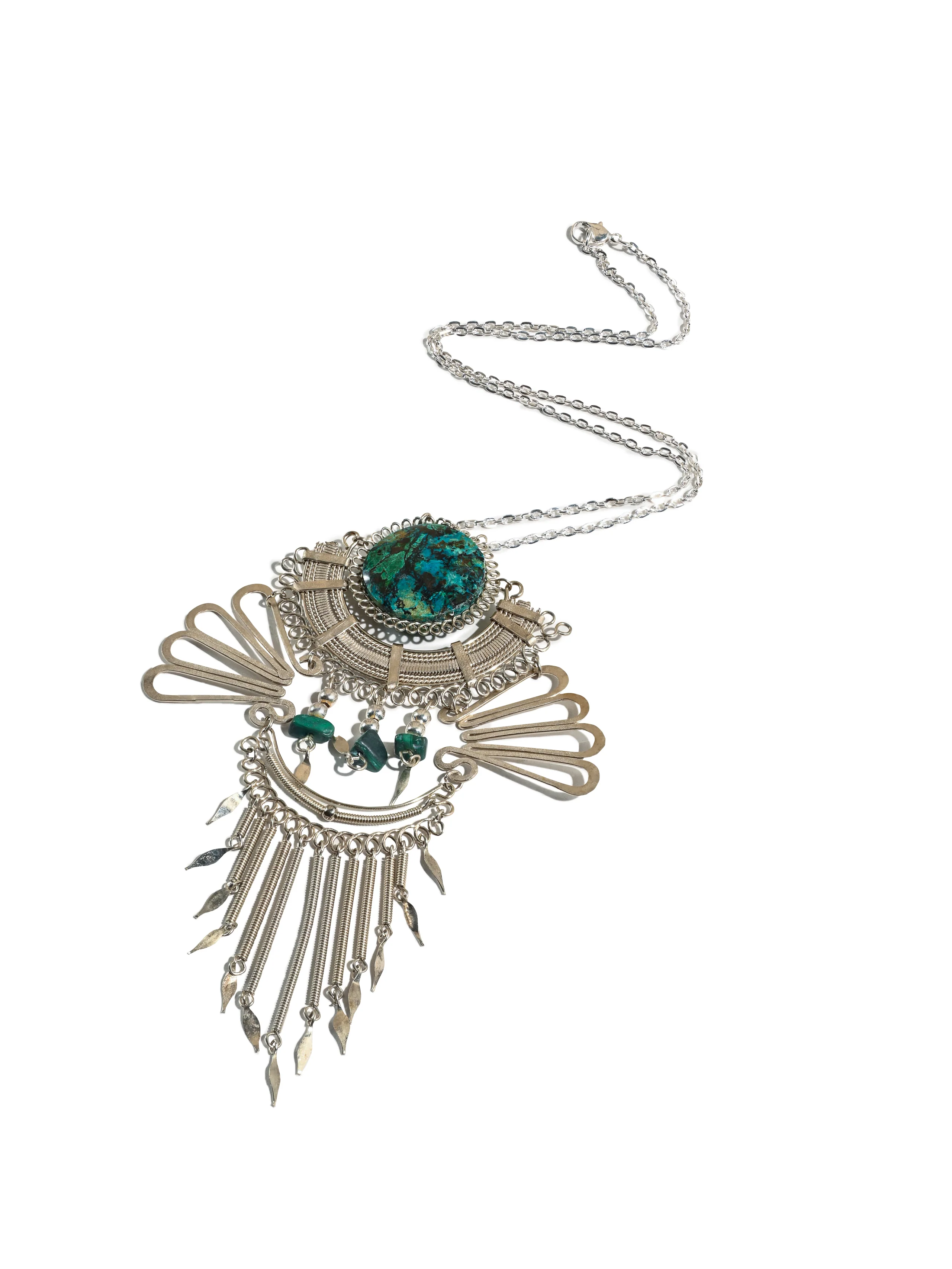 Alpaca Silver & Apatite Artisan Necklace - Image 3