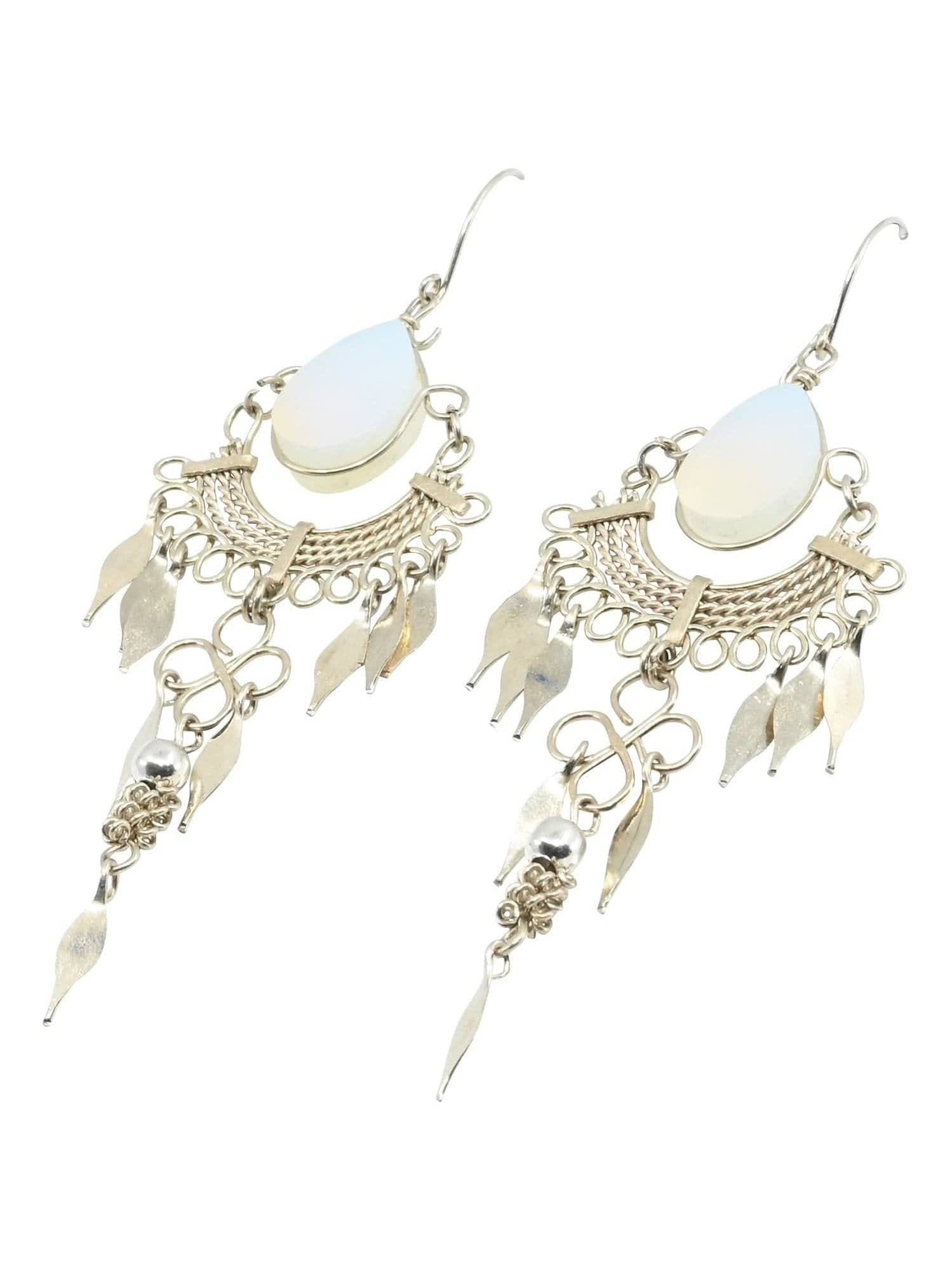 Alpaca Silver Curlicue Wire Earrings - Image 2