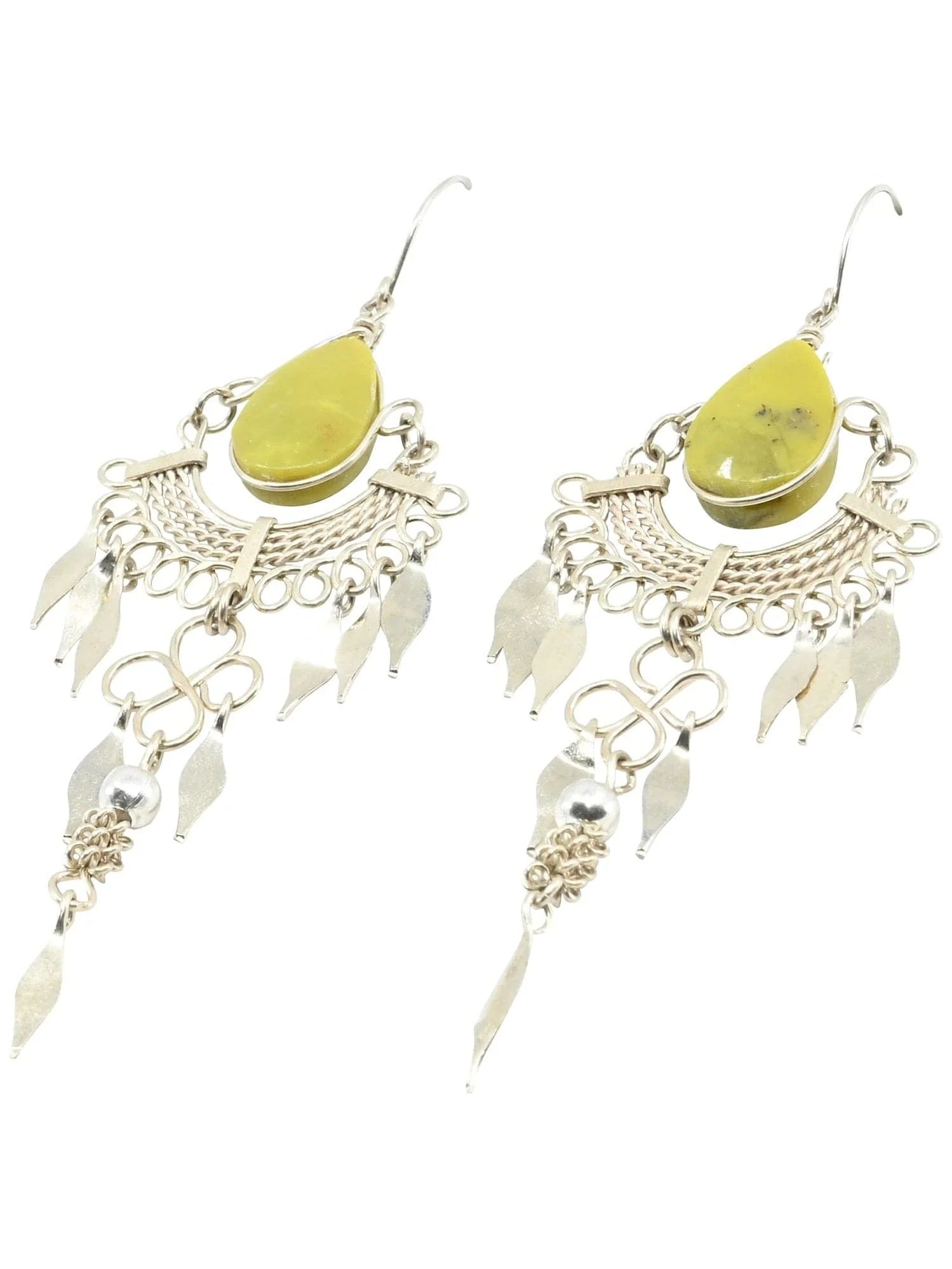 Alpaca Silver Curlicue Wire Earrings - Image 3