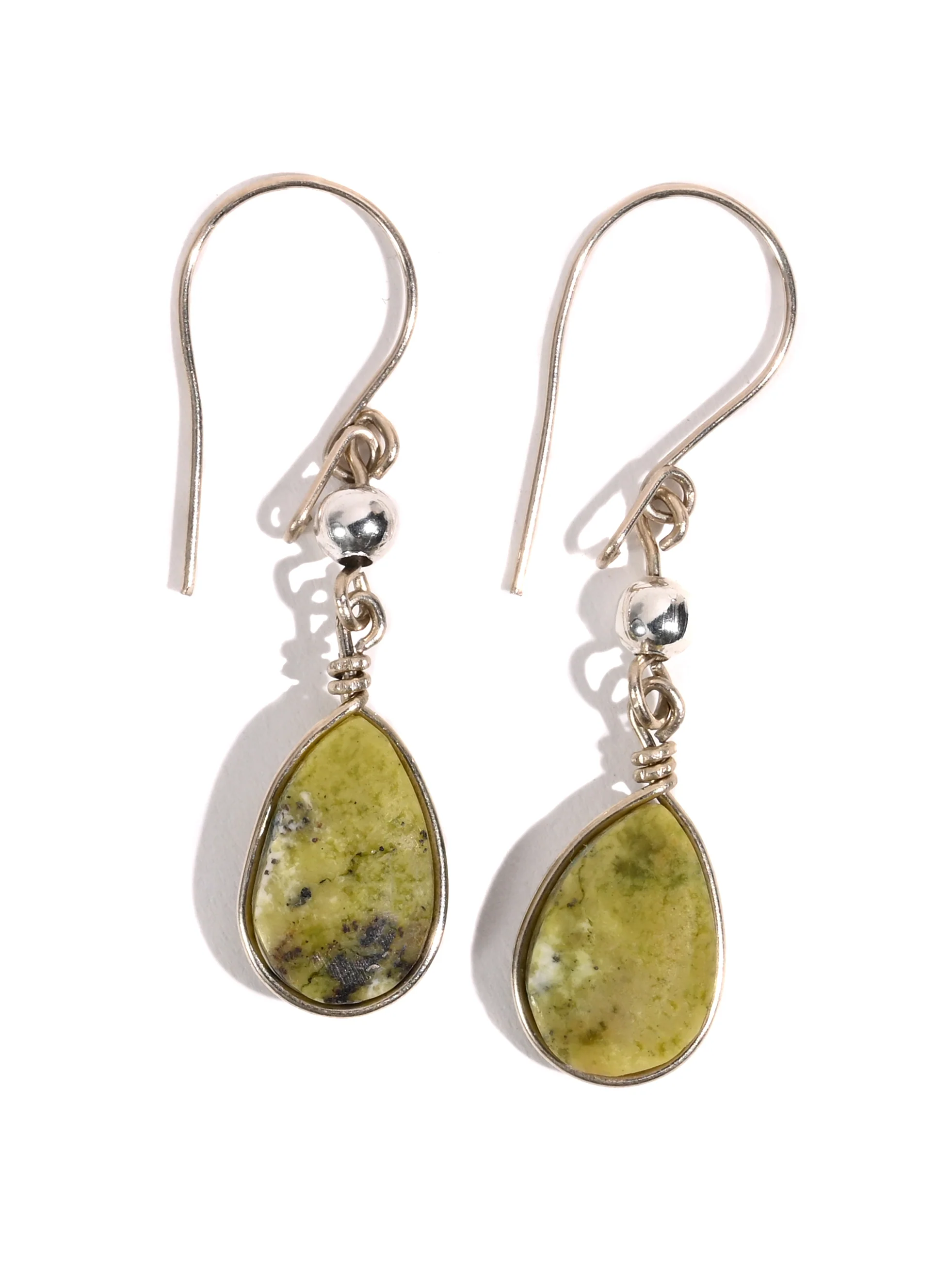 Alpaca Silver Wire Pierced Earrings Serpentine - Image 2