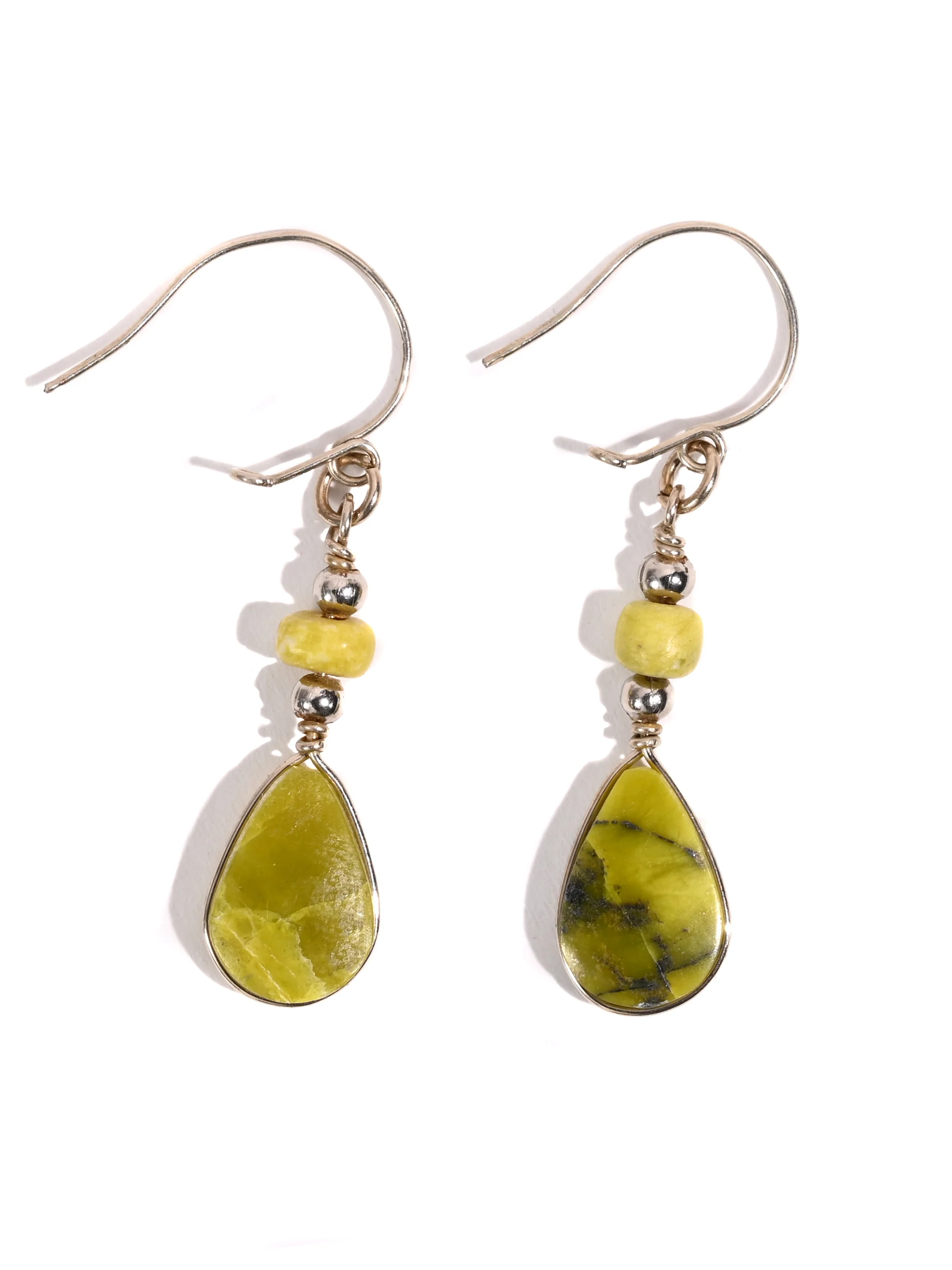 Alpaca Silver Wire Pierced Earrings Serpentine - Image 3