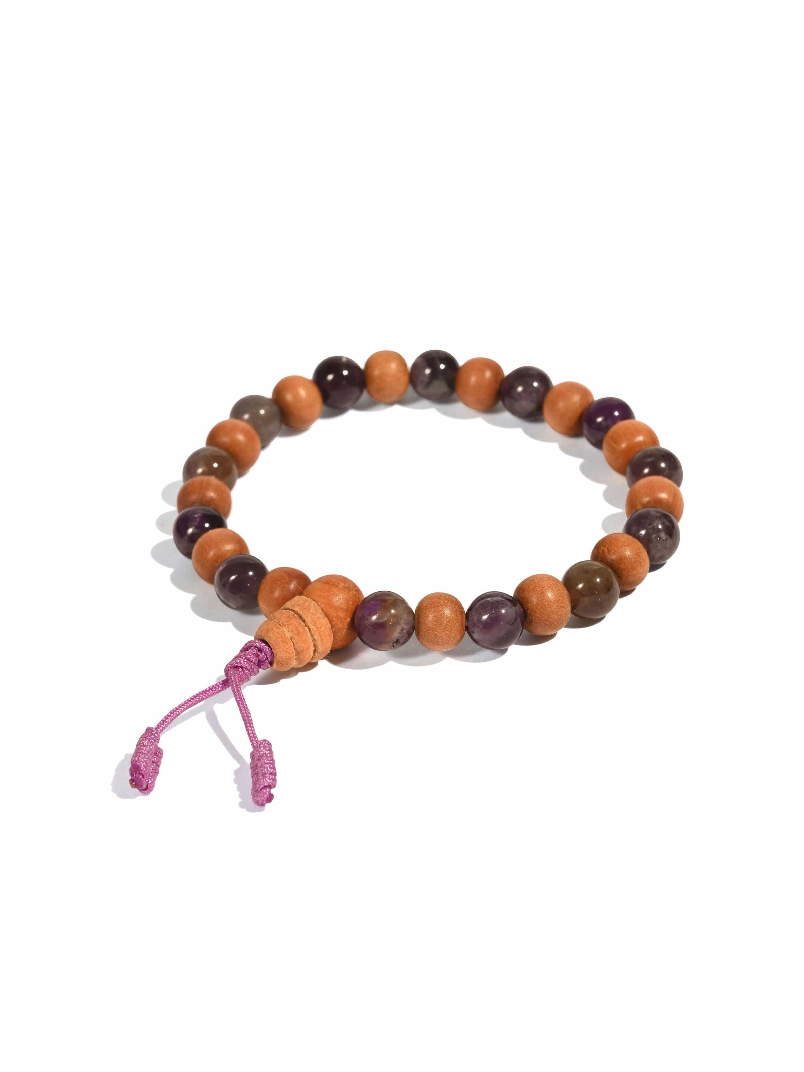Amethyst & Sandalwood Wrist Mala - Image 4