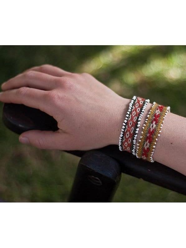 Andean Woven Bracelet w/Beads - Image 3