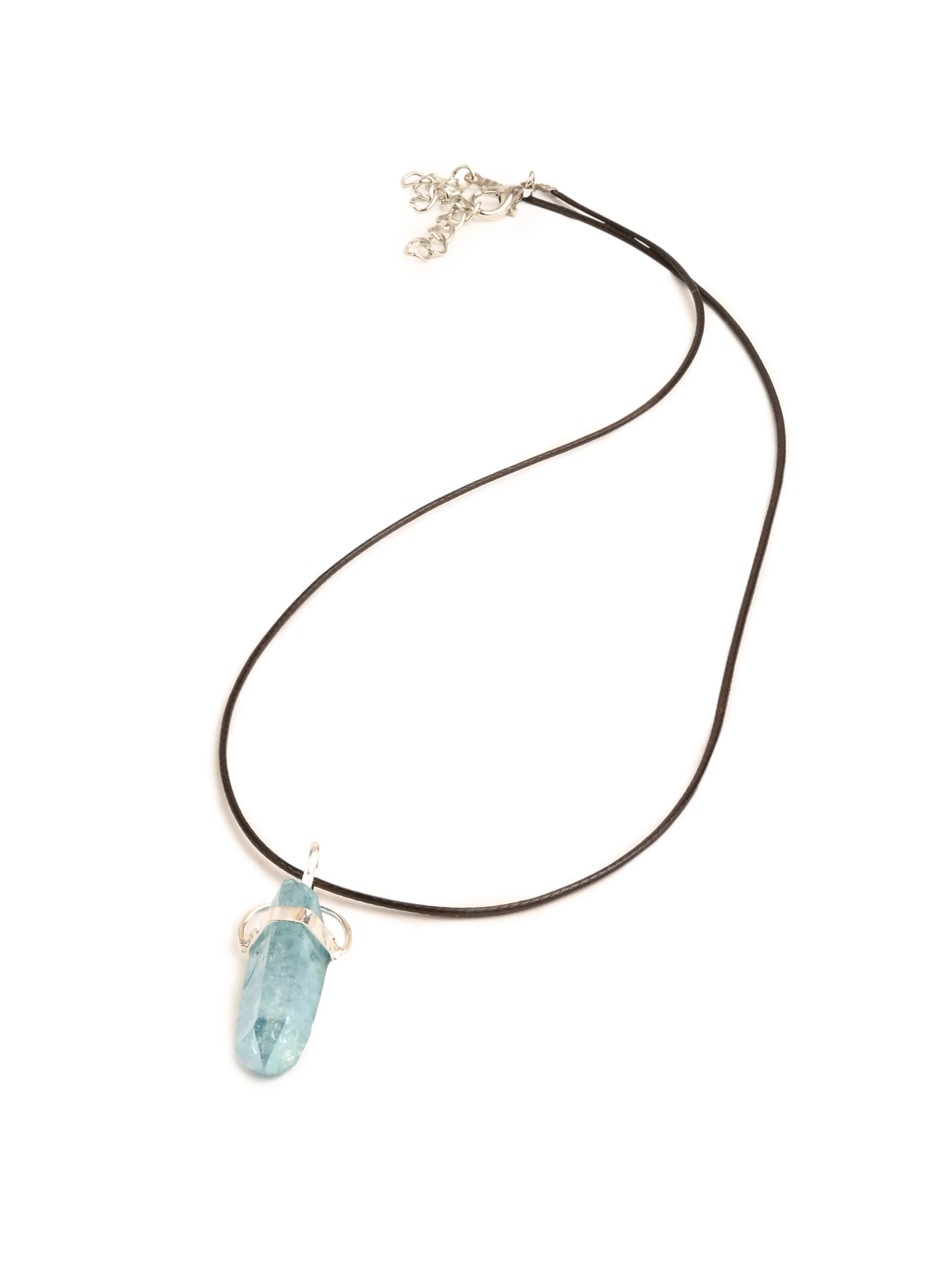 Aqua Aura Rough Pendant Necklace - Image 4