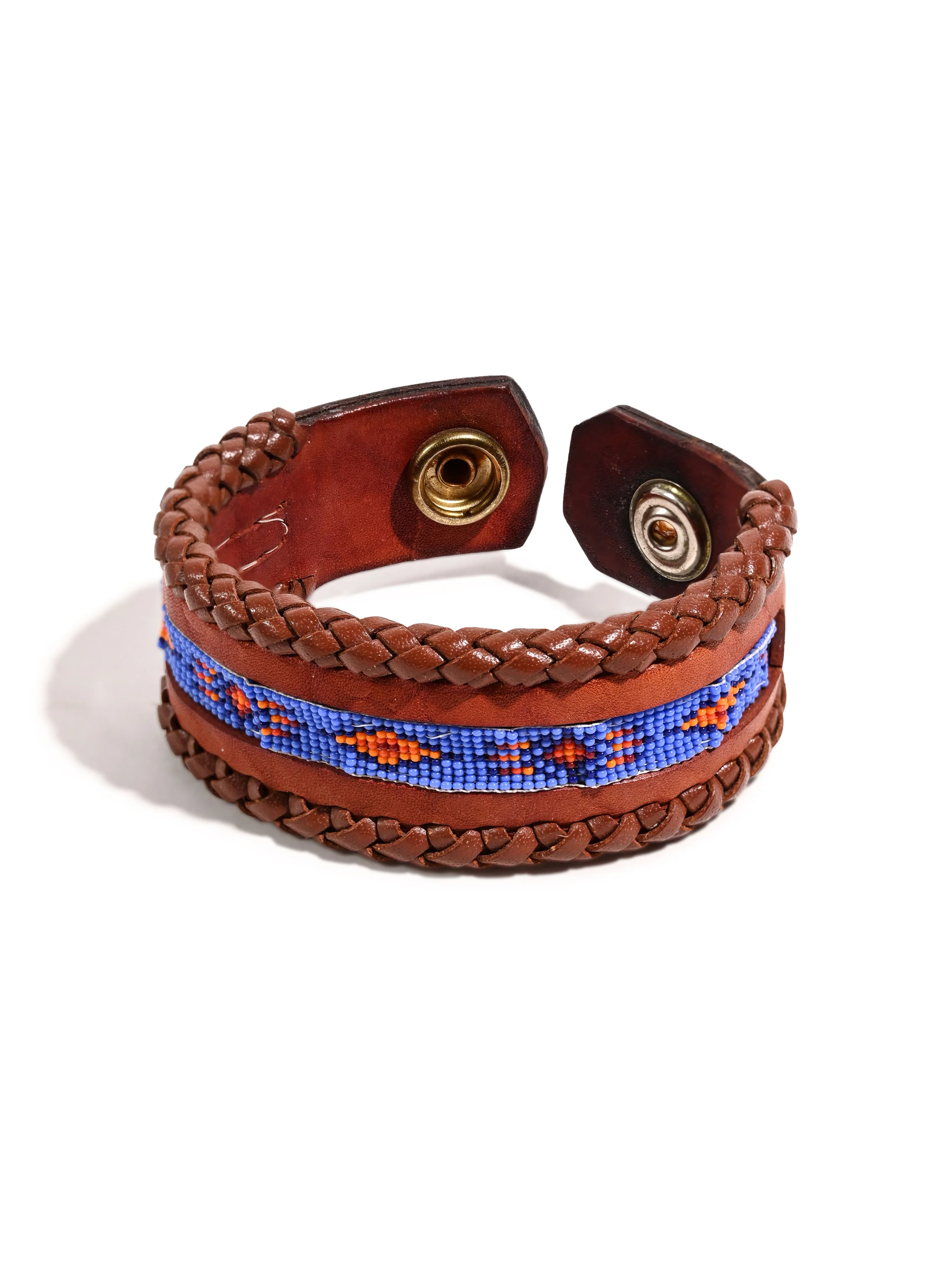 Artisan Leather Cuff Bracelet - Image 3