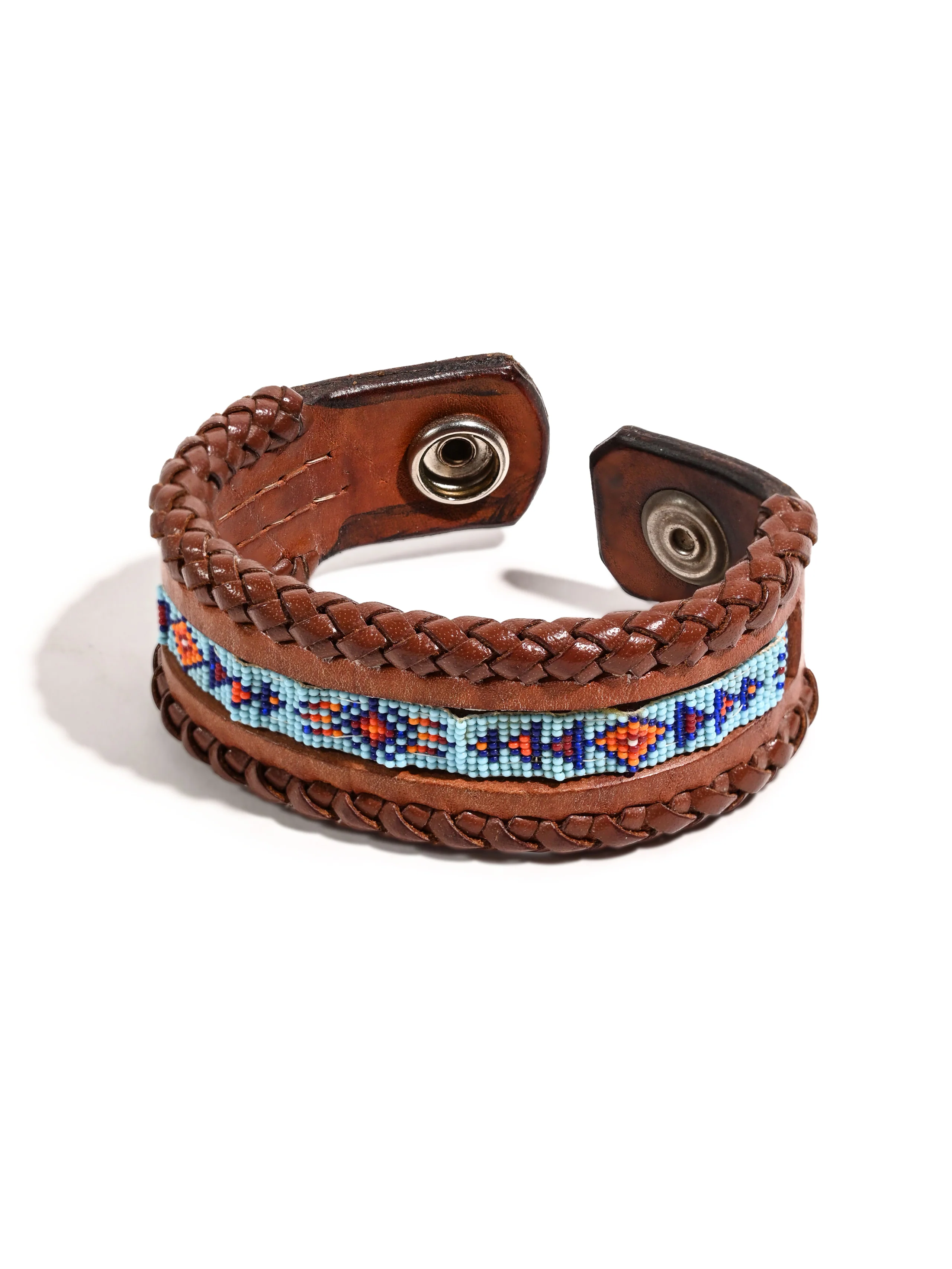 Artisan Leather Cuff Bracelet - Image 9