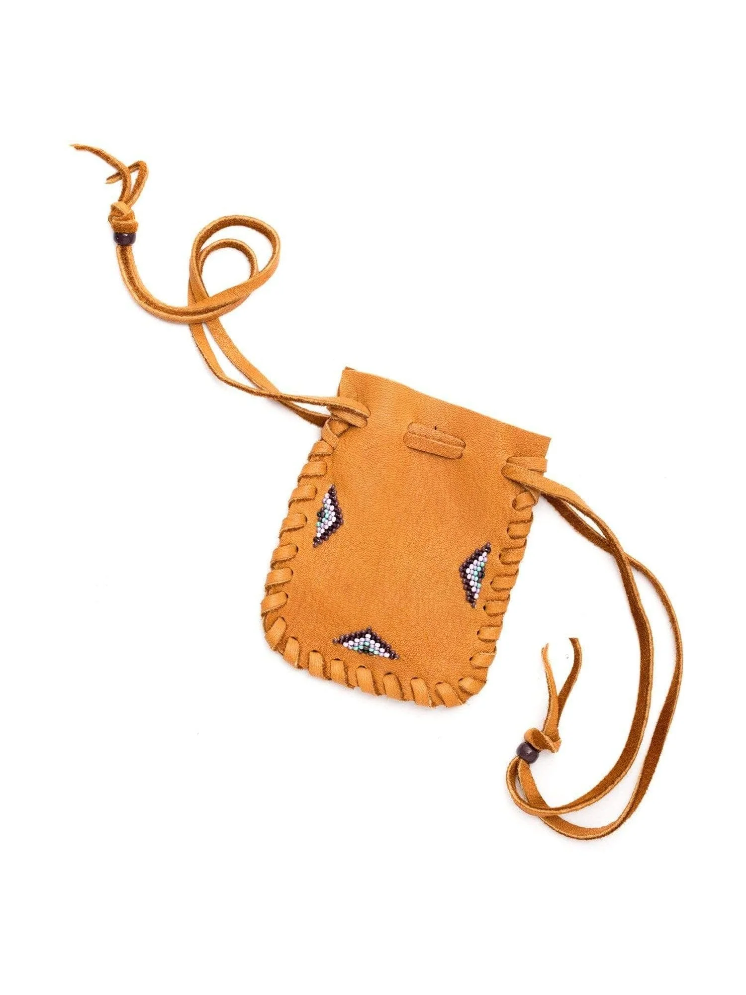 Beaded Leather Medicine Bag - Image 3