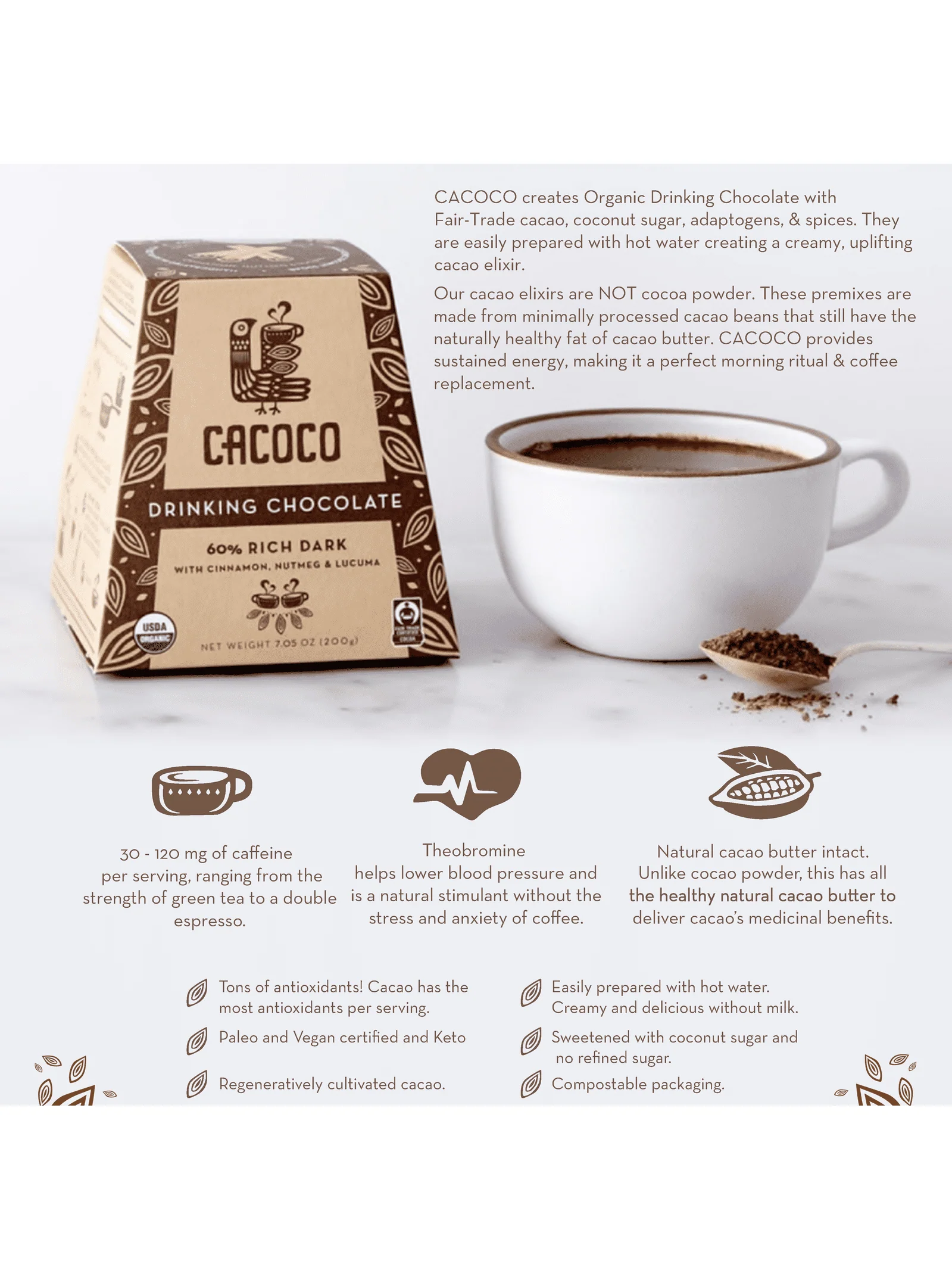 Cacoco Ceremonial Drinking Chocolate - 65% Golden Dark - Image 5