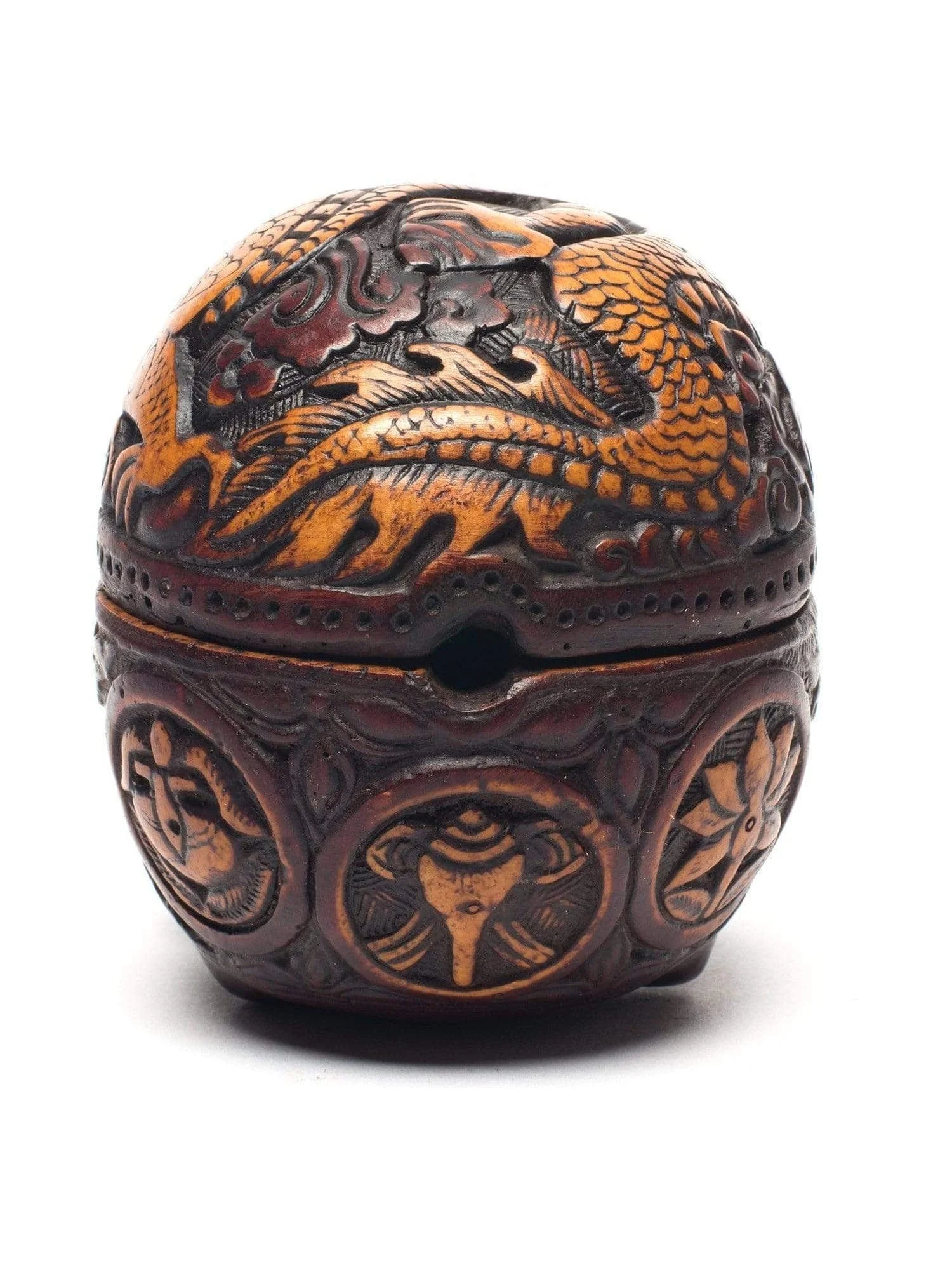 Carved Resin Skull Incense Burner - Image 6