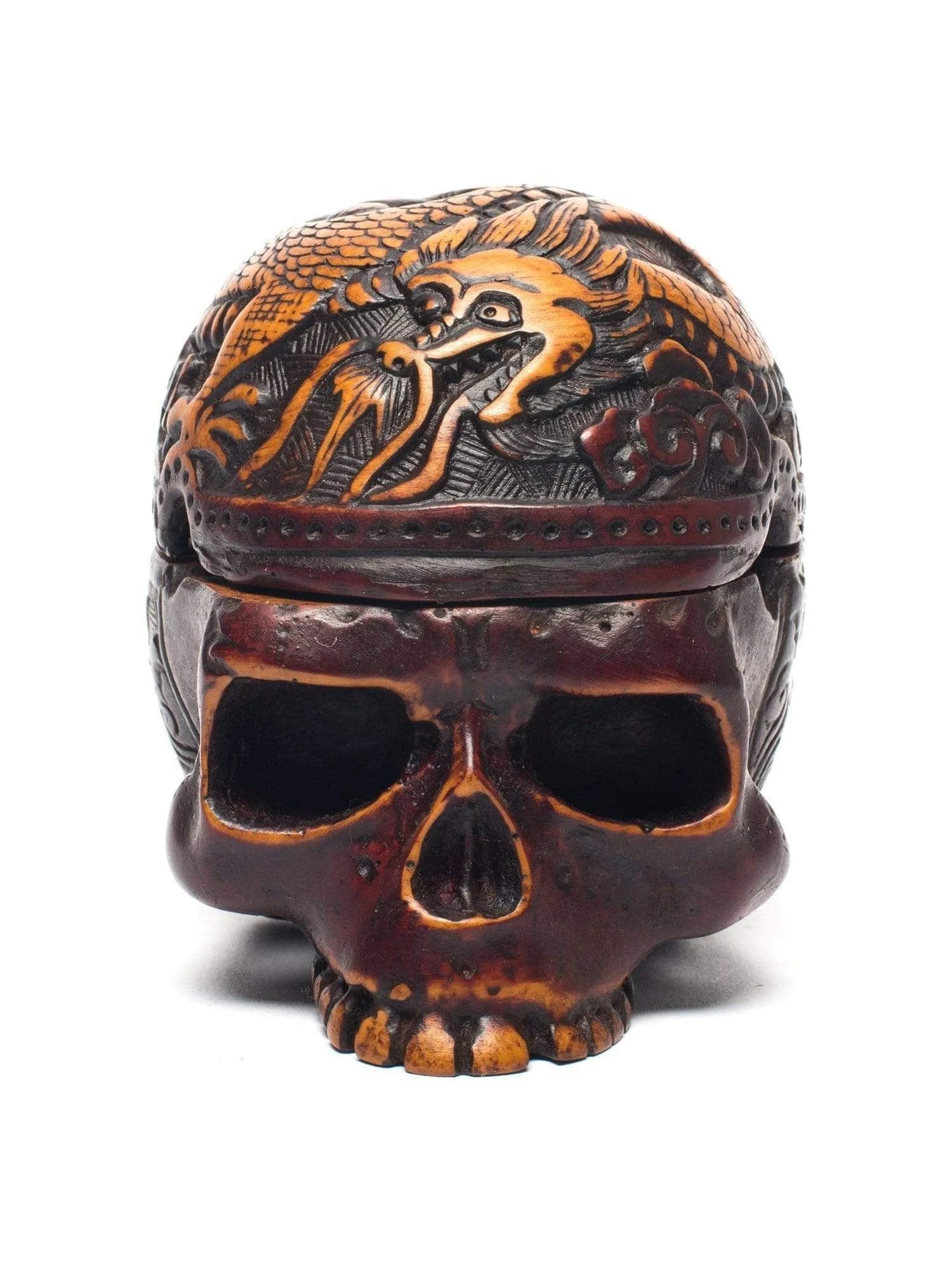 Carved Resin Skull Incense Burner - Image 7