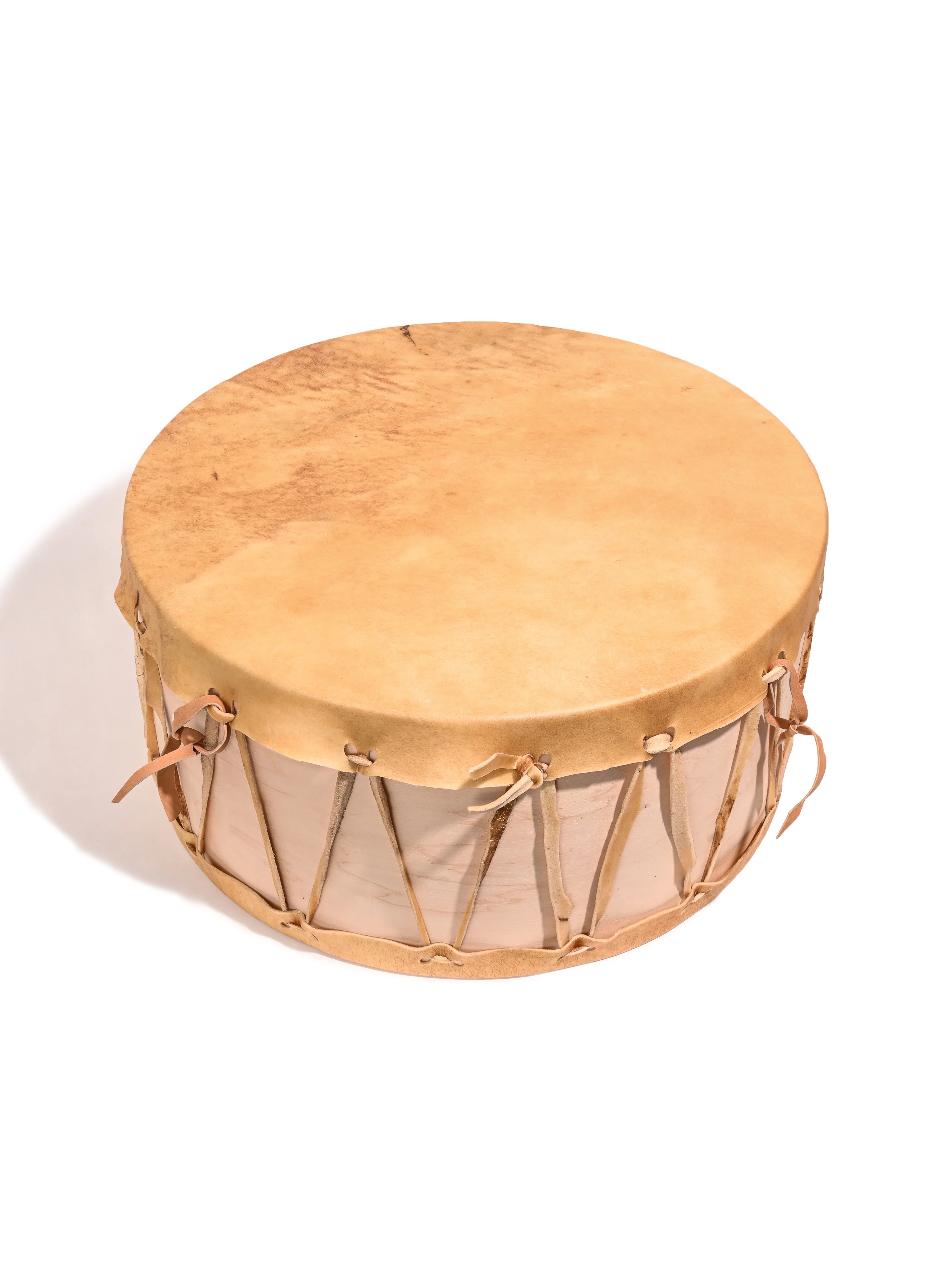 Ceremonial Native American Style Buffalo Hide Double-Sided Drum with Stand - Image 5