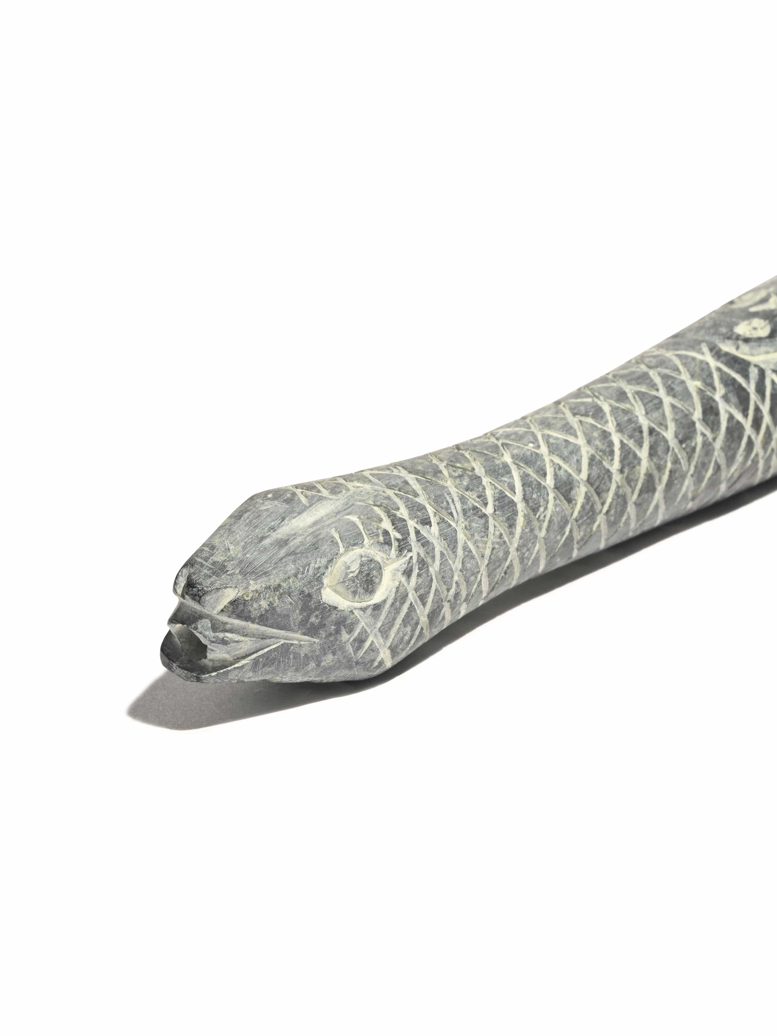 Ceremonial Stone Carved Pipe - 12 inch - Image 6