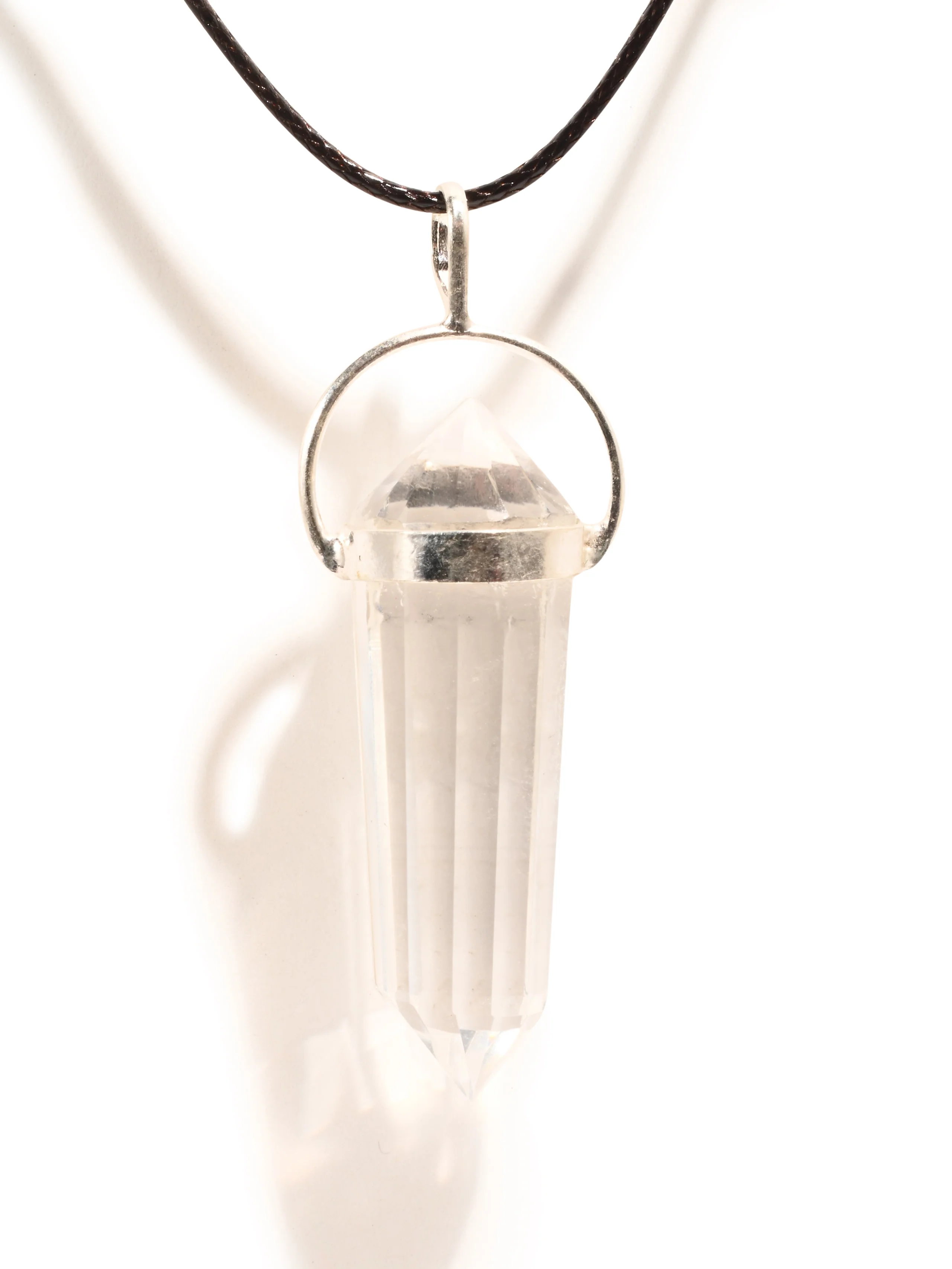 Clear Quartz Vogel Style Pendant Necklace - Image 2