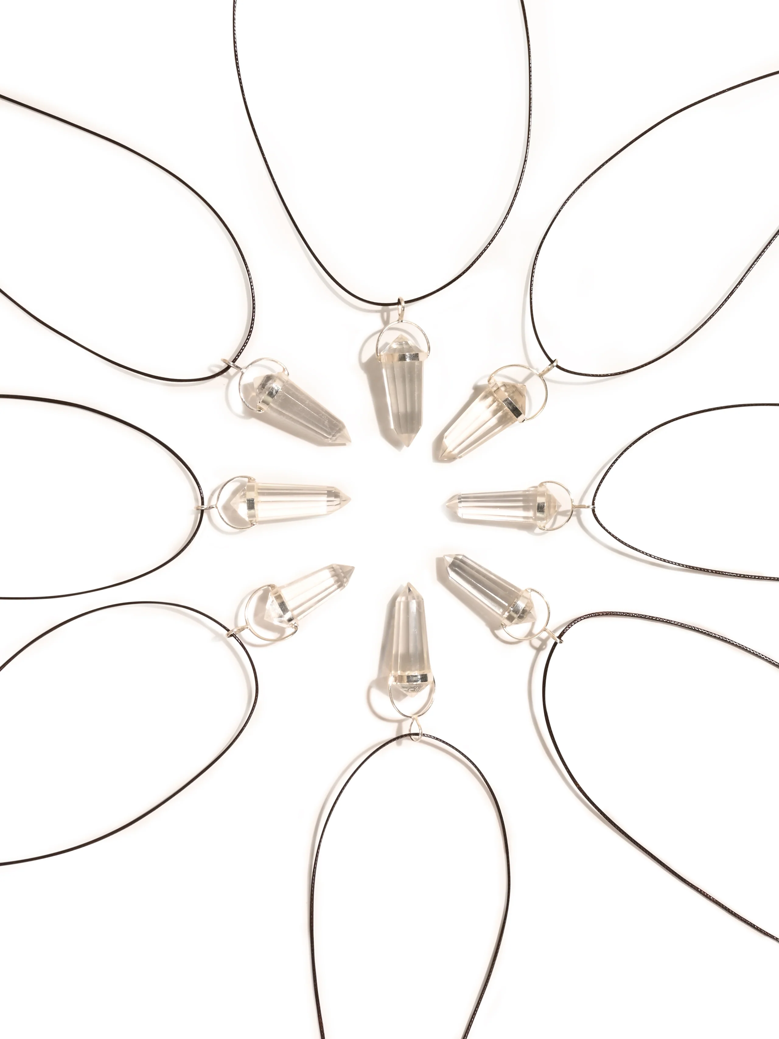 Clear Quartz Vogel Style Pendant Necklace - Image 3