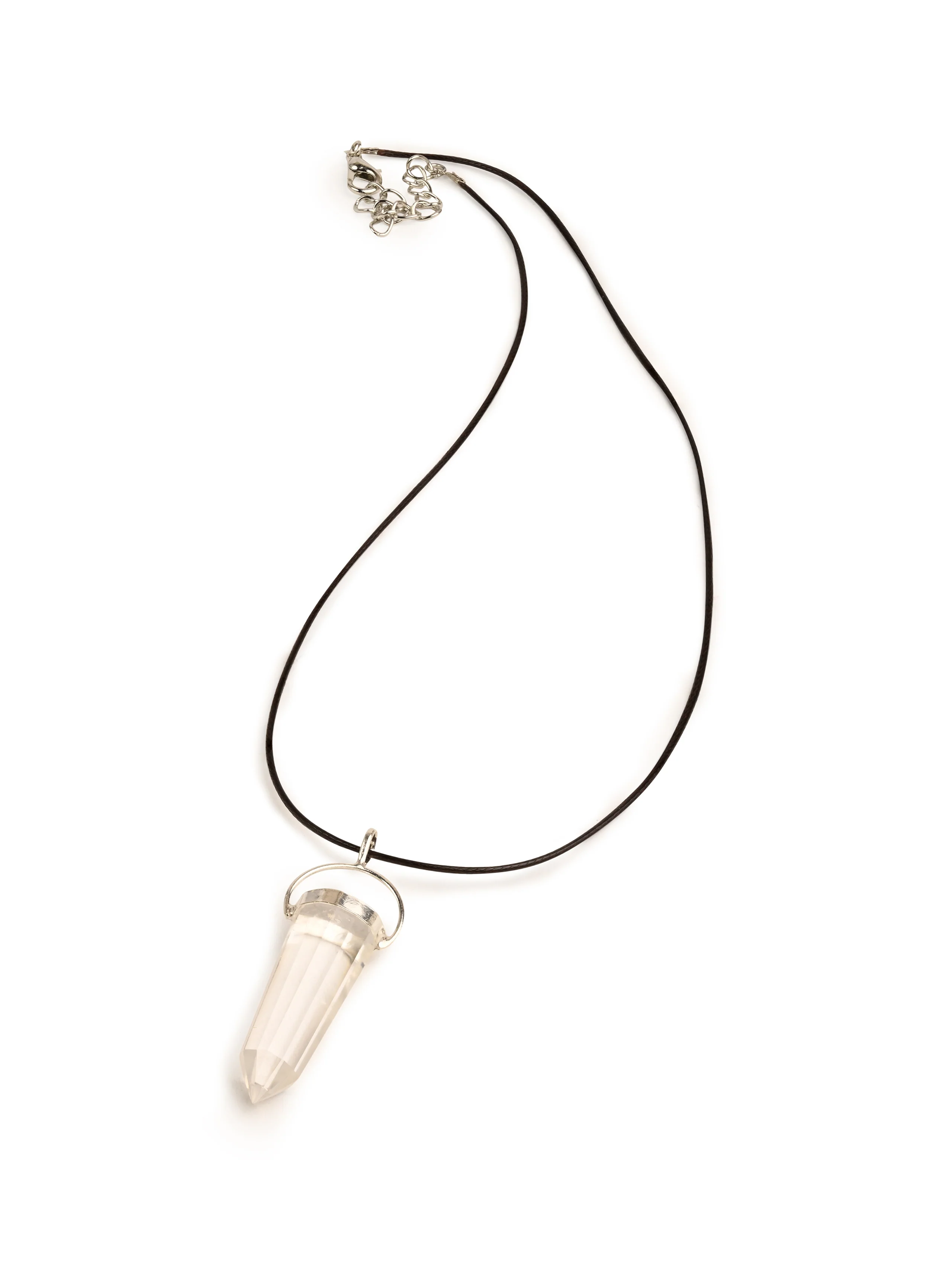 Clear Quartz Vogel Style Pendant Necklace - Image 4