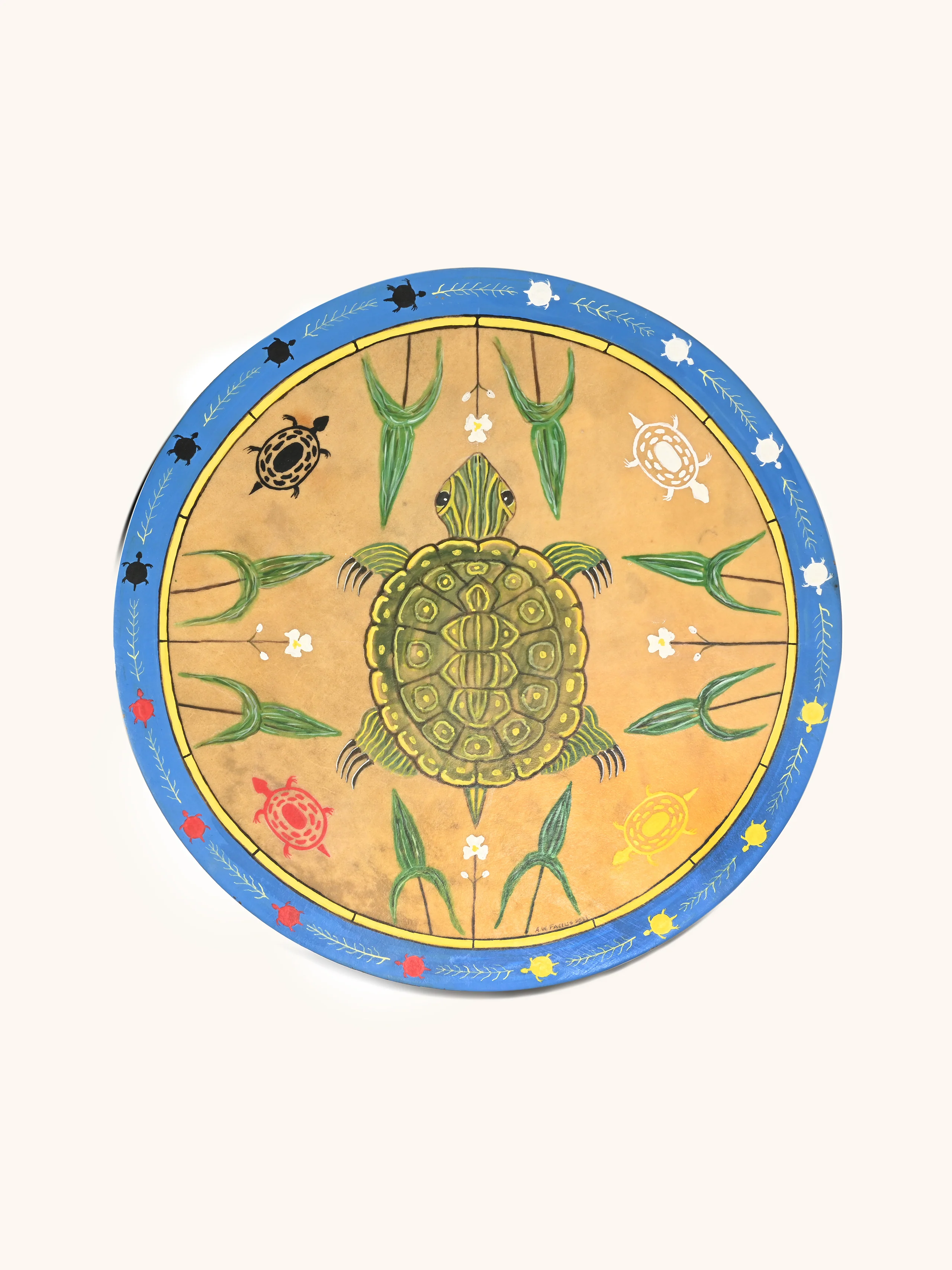 Mother Earth Turtle Buffalo Hide Drum - Image 2