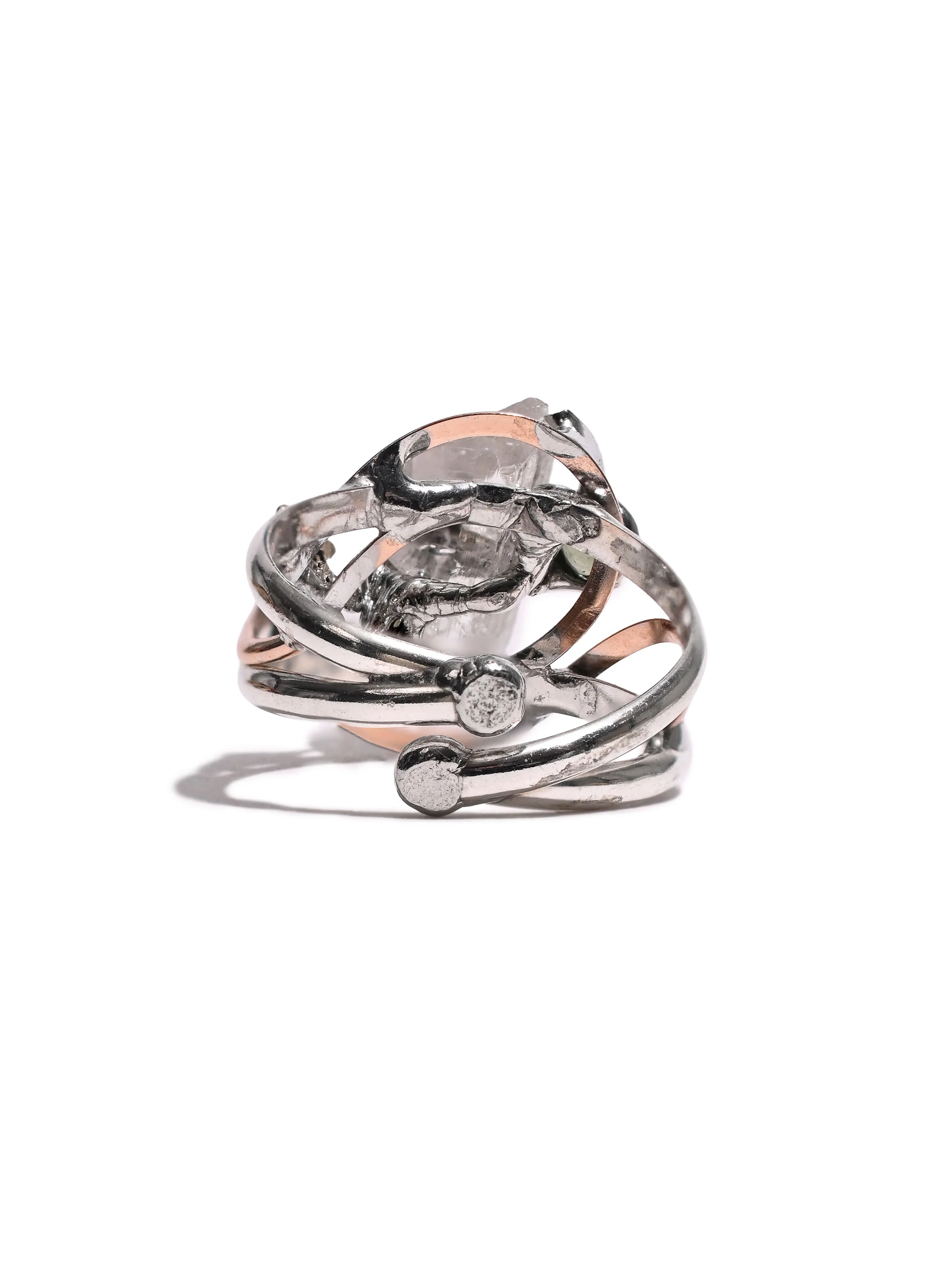 Danburite and Moldavite Ring - Image 3