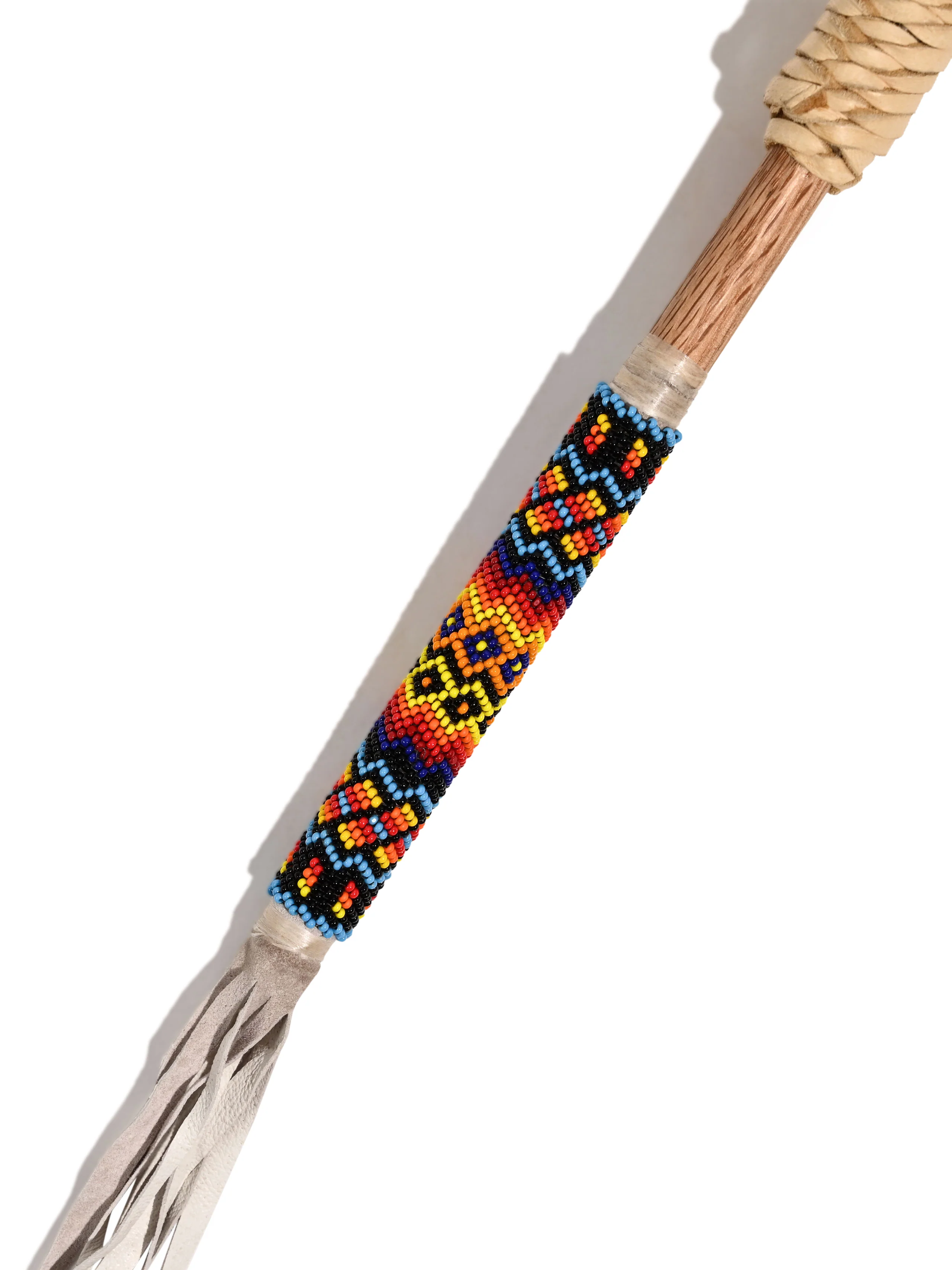 Elk Hide Beaded Rattle - Image 4