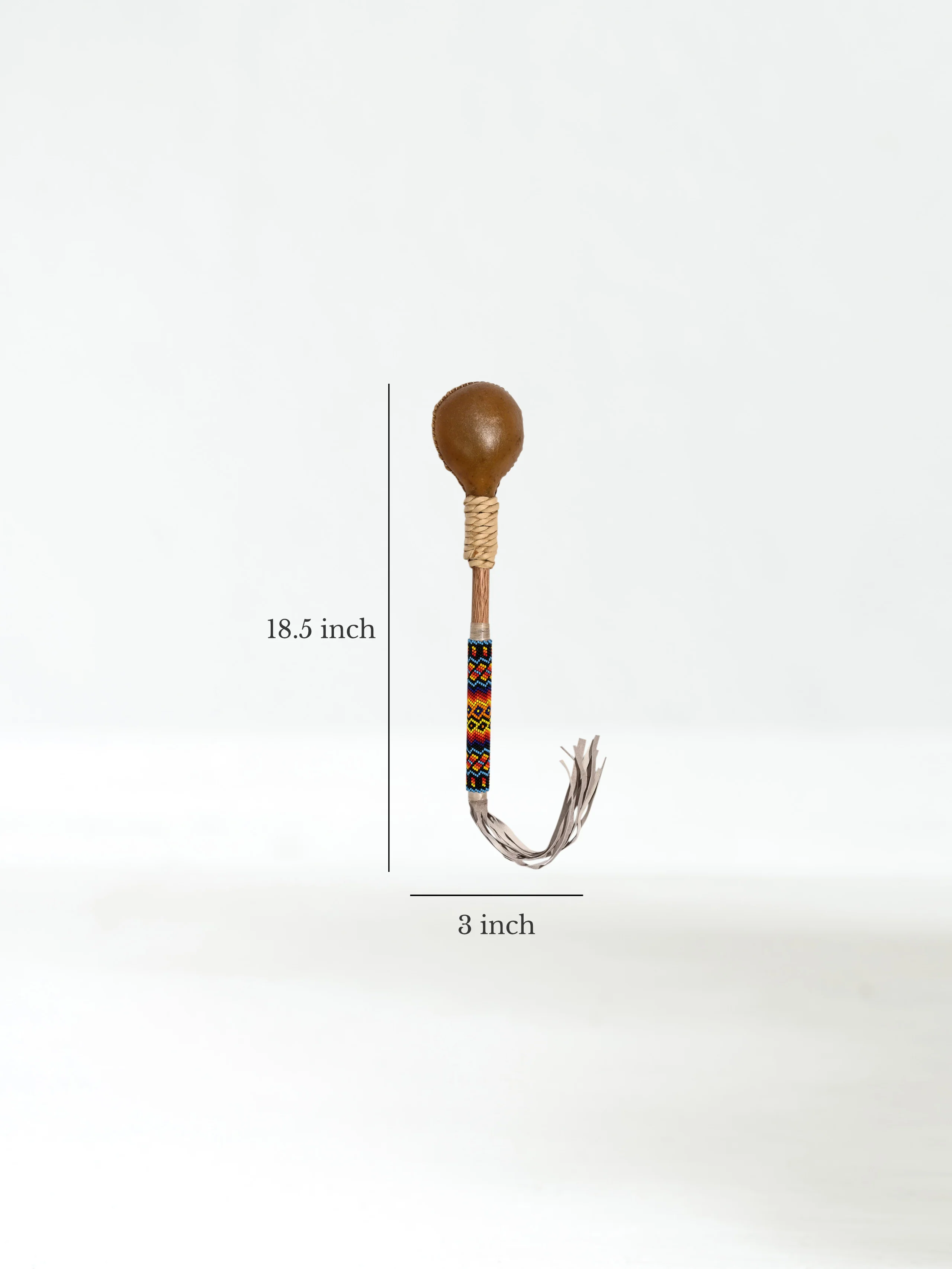 Elk Hide Beaded Rattle - Image 5