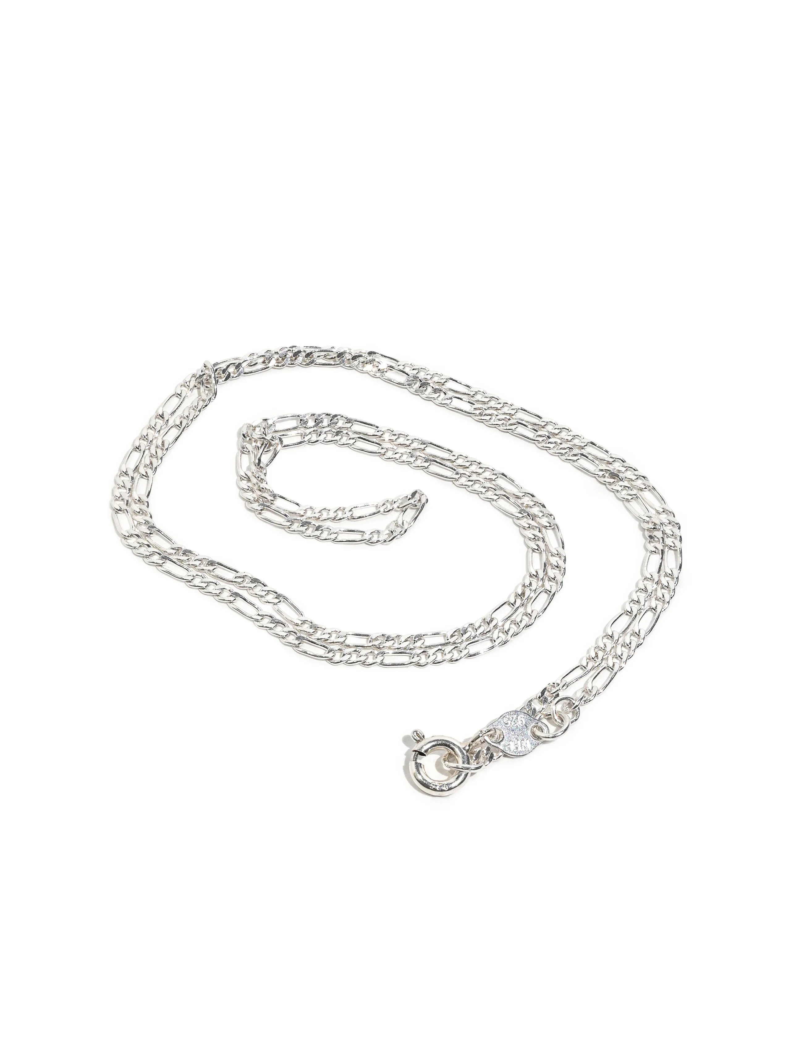 Figaro Link Chain Necklace - Sterling Silver - Image 2