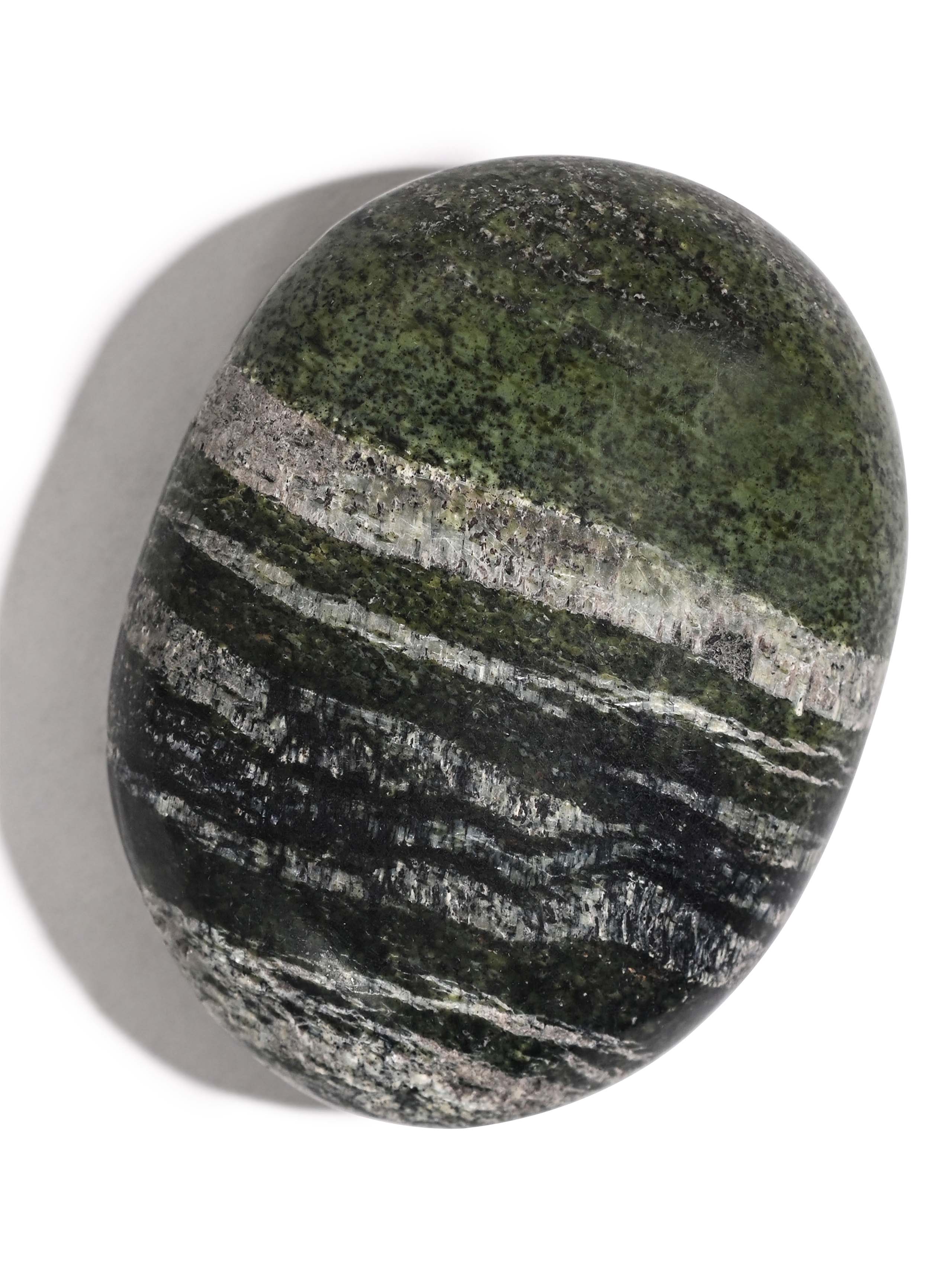 Green Zebra Jasper Palm Stone - Image 3