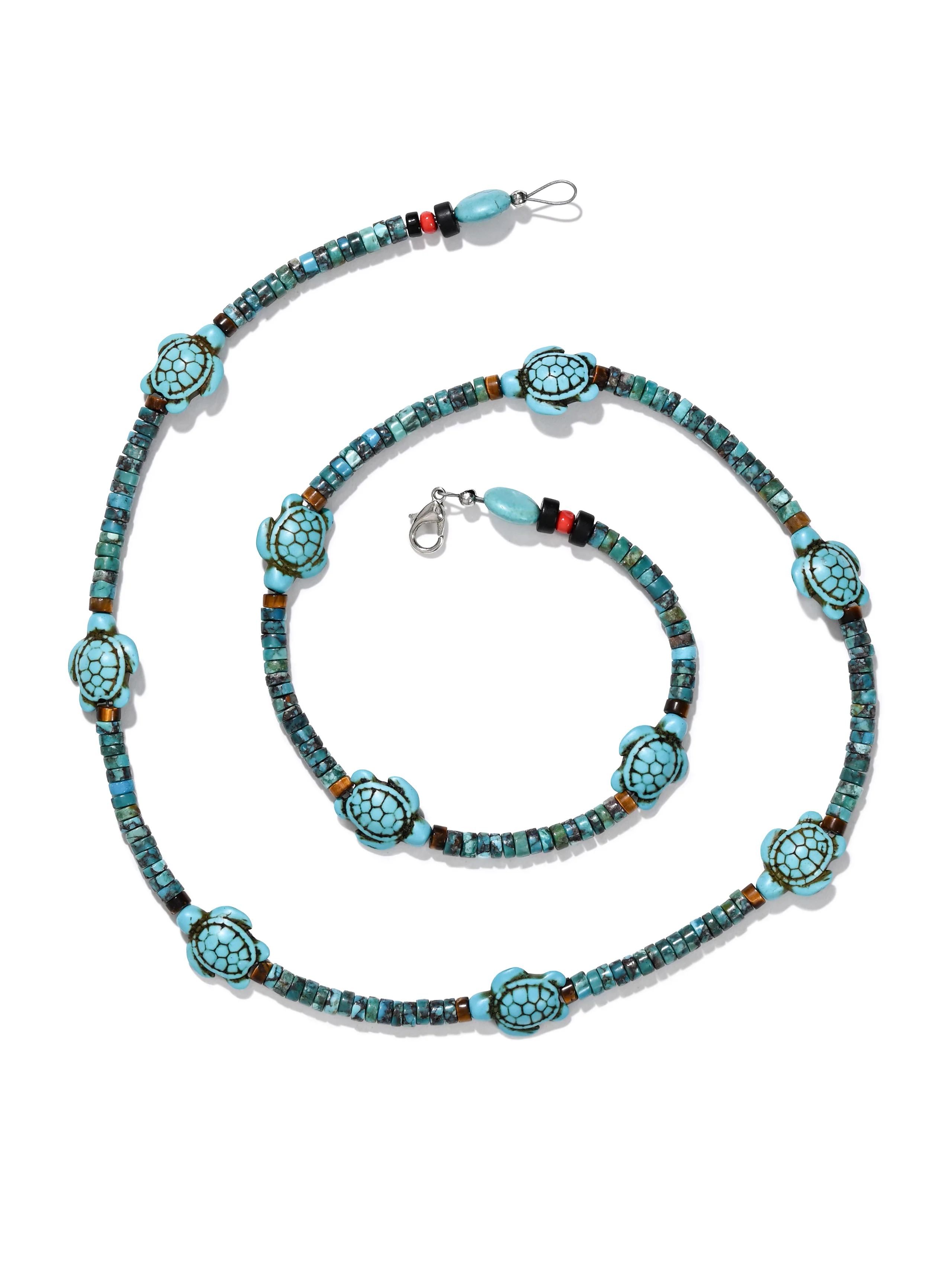 Heishi Collection: Turquoise Turtle Necklace - Image 3
