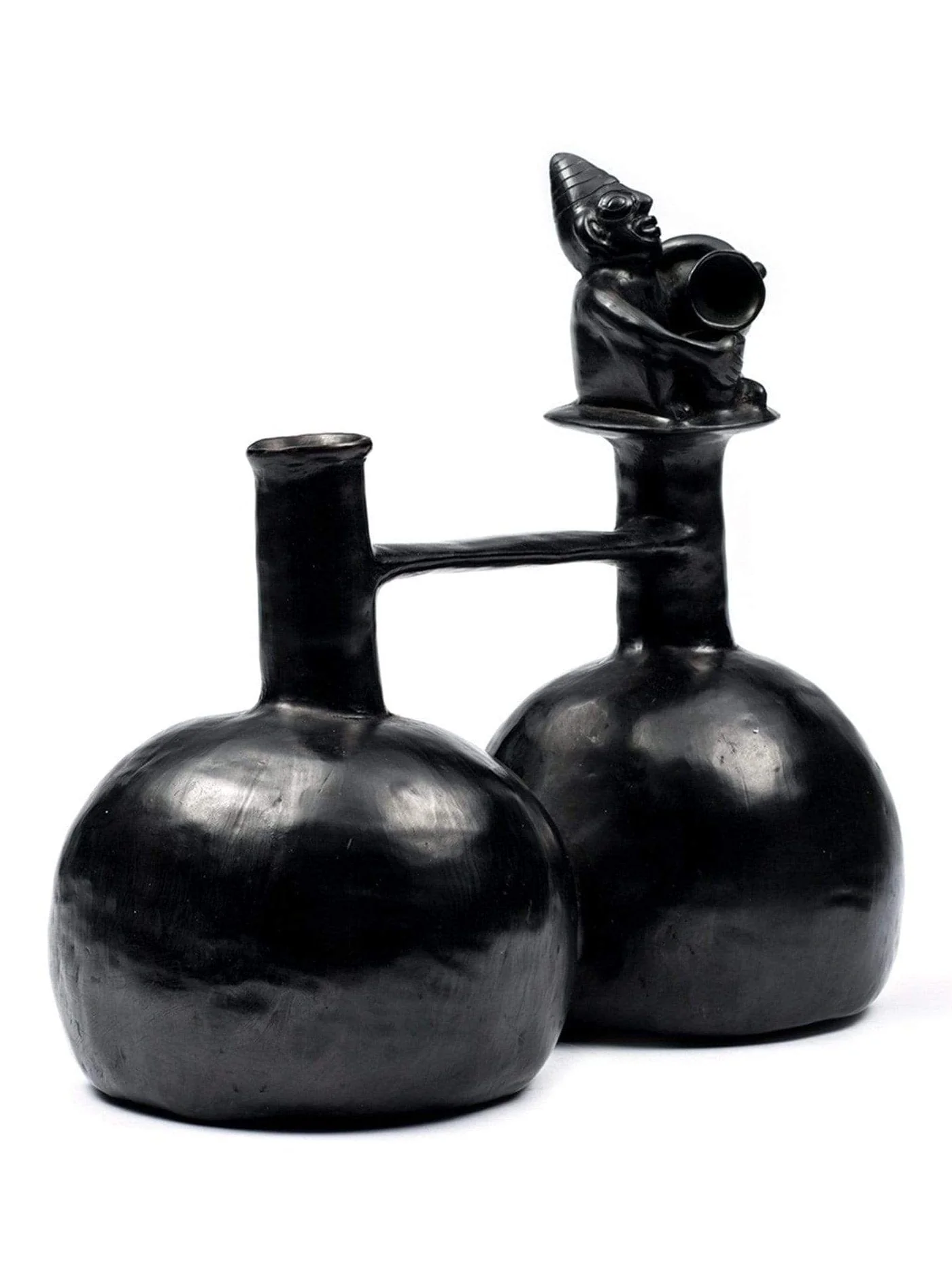 Huaco Silbador-Peruvian Water Whistling Vessel - Shaman with Vessel - Image 3