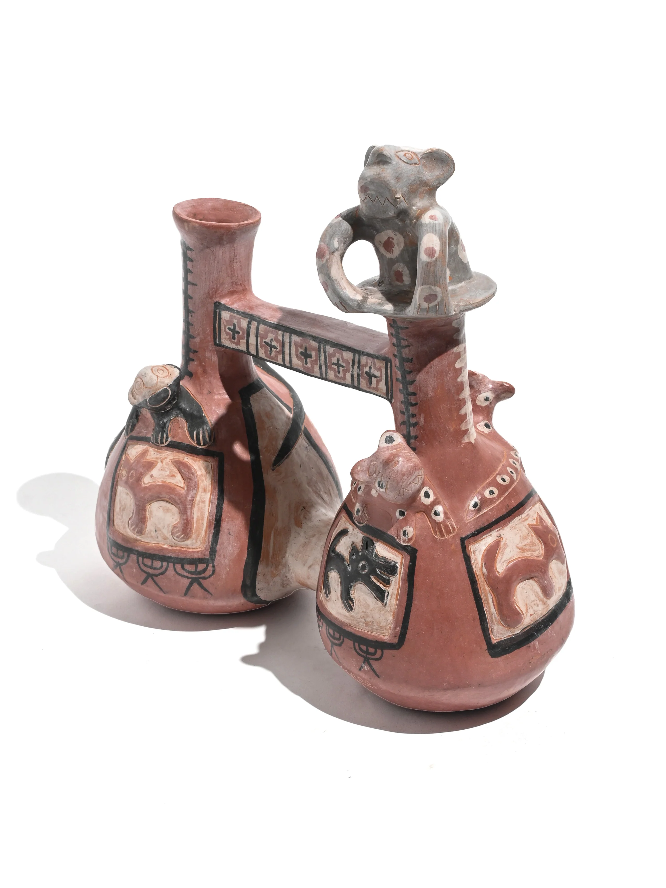 Huaco Silbador-Peruvian Whistling Vessel - Female Cougar - Image 4