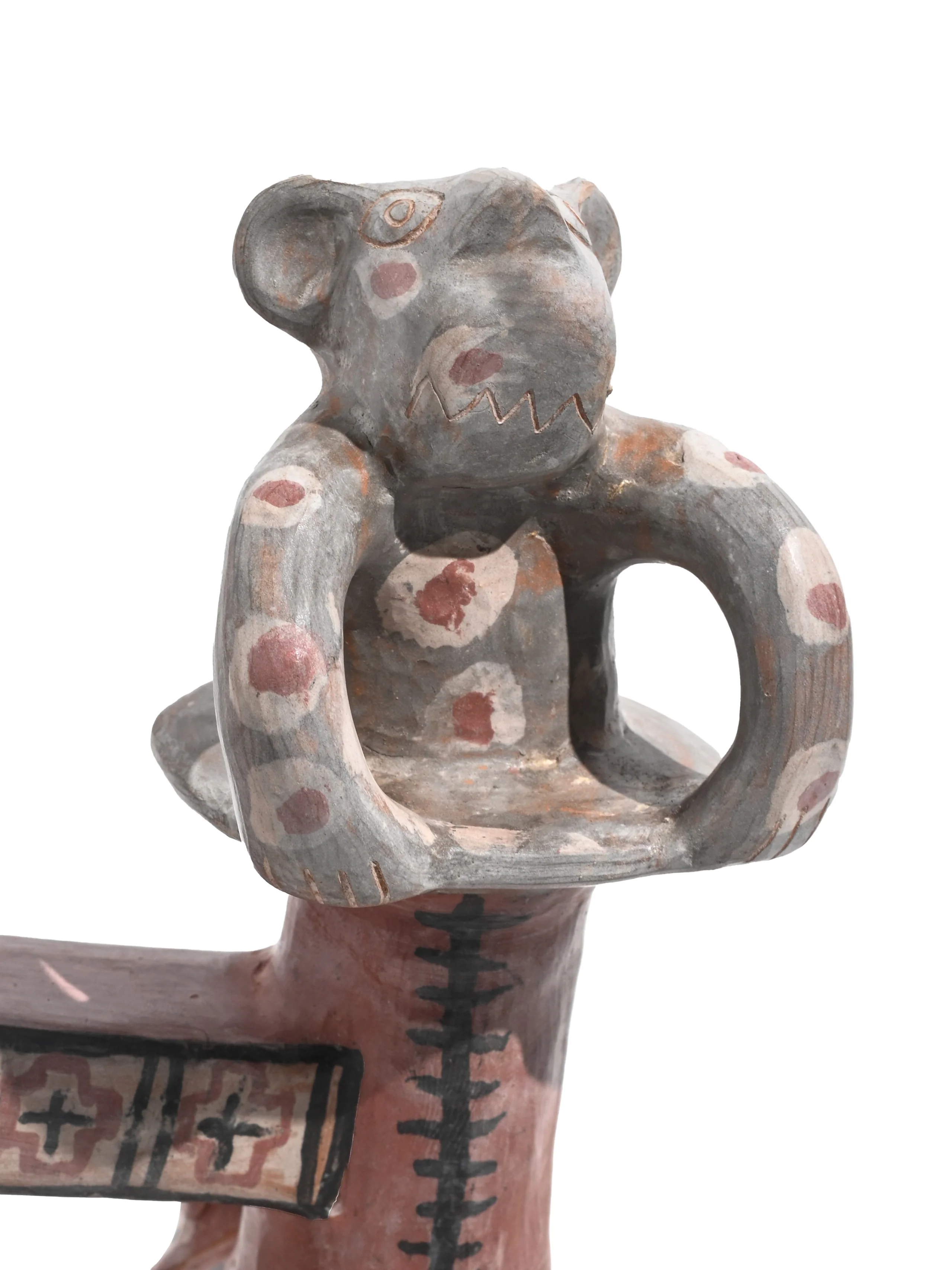Huaco Silbador-Peruvian Whistling Vessel - Female Cougar - Image 6