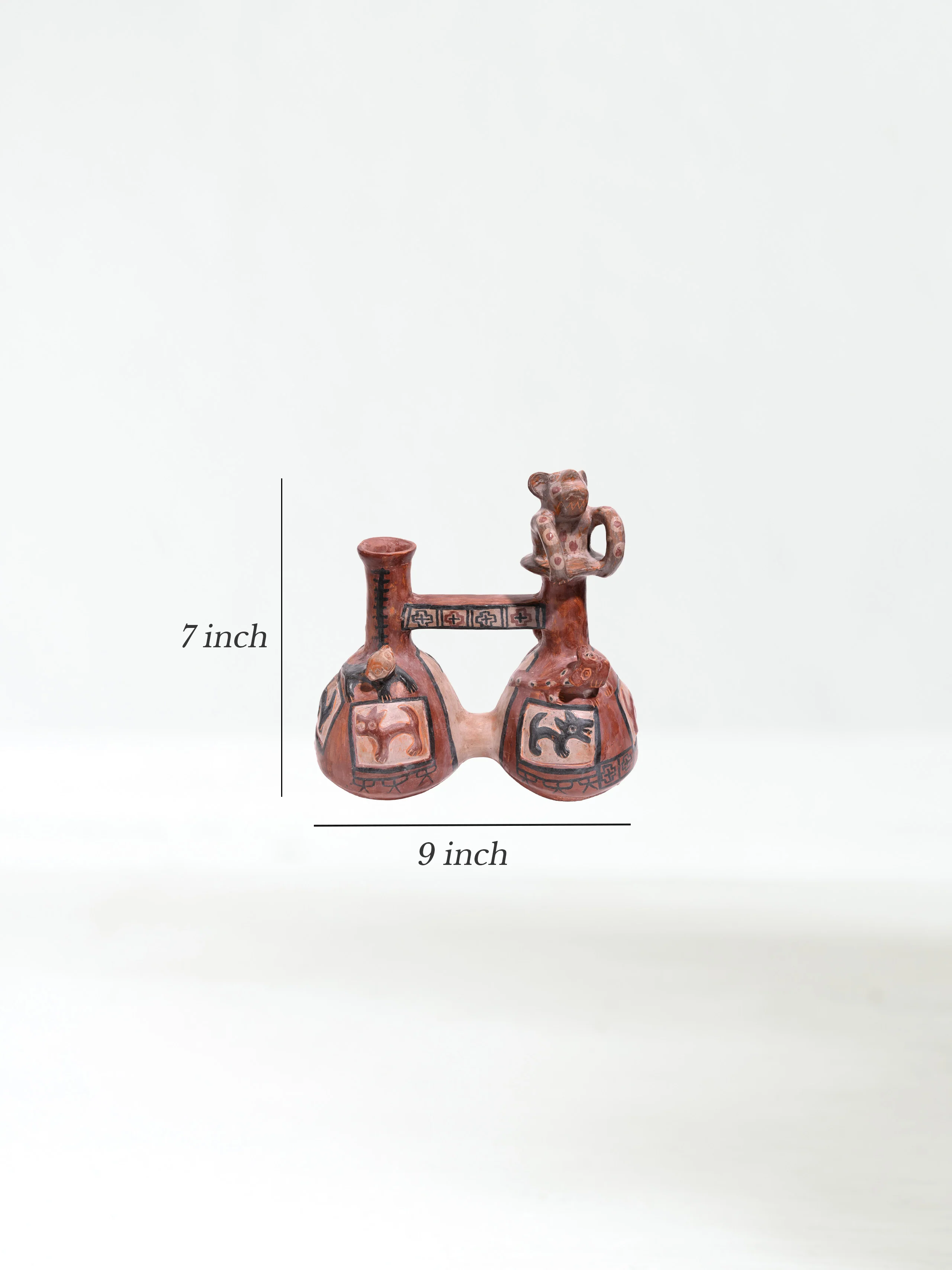 Huaco Silbador-Peruvian Whistling Vessel - Female Cougar - Image 7