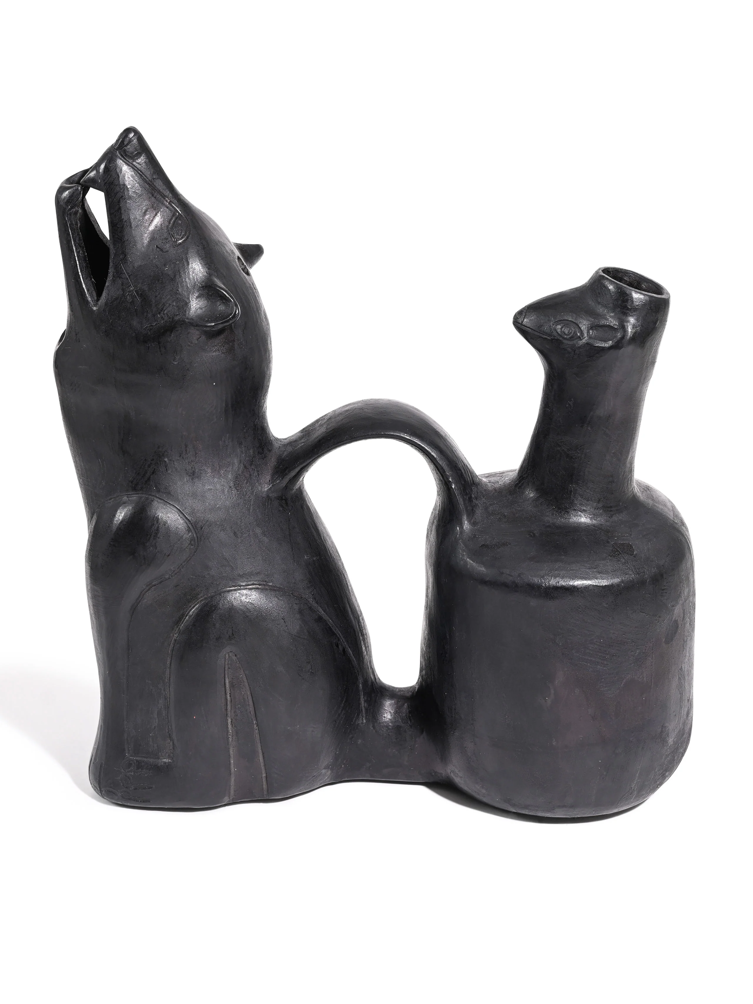 Huaco Silbador-Peruvian Whistling Vessel - Howling Wolf - Image 2