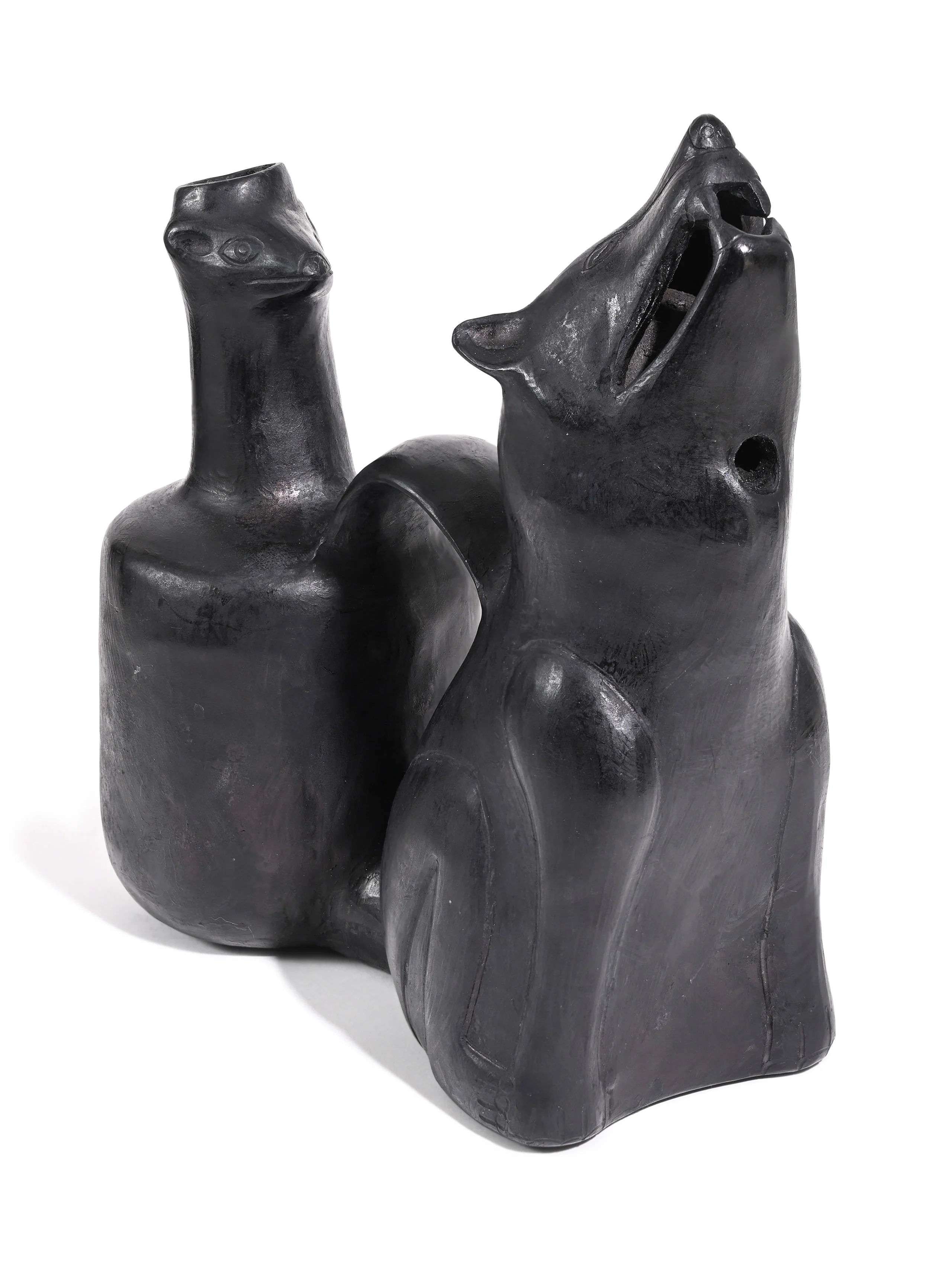Huaco Silbador-Peruvian Whistling Vessel - Howling Wolf - Image 4