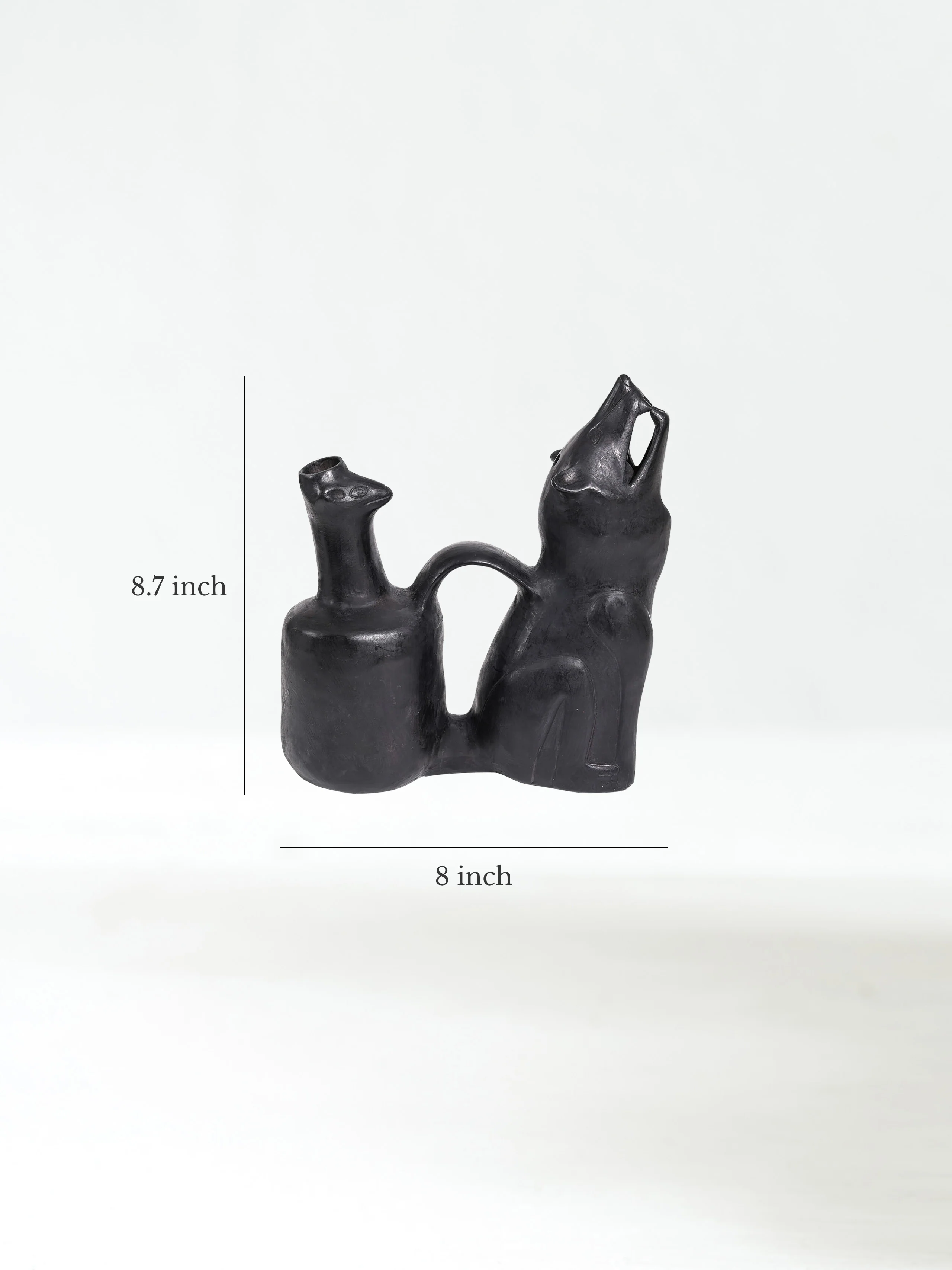 Huaco Silbador-Peruvian Whistling Vessel - Howling Wolf - Image 5