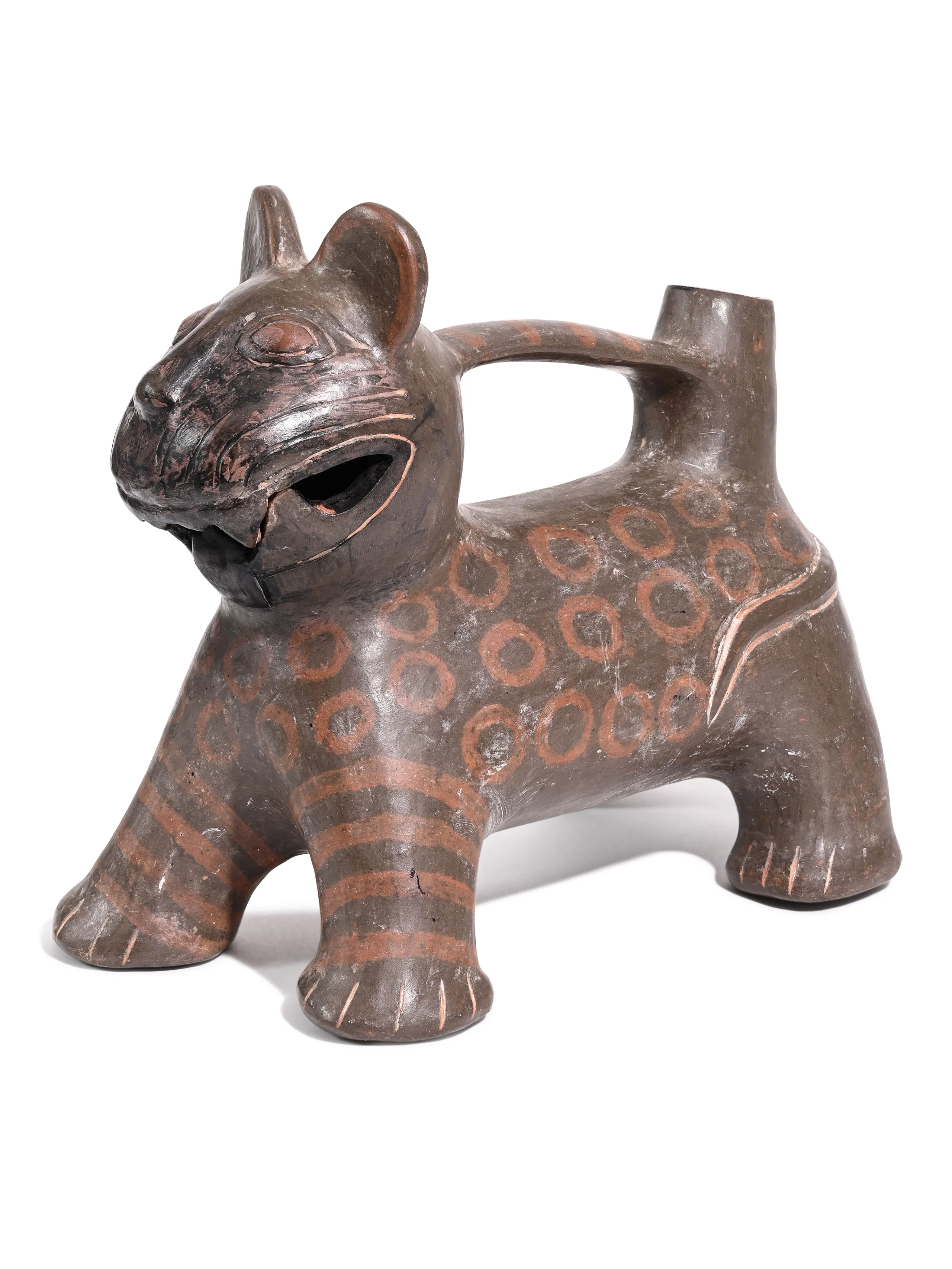 Huaco Silbador-Peruvian Whistling Vessel - Jaguar - Image 6