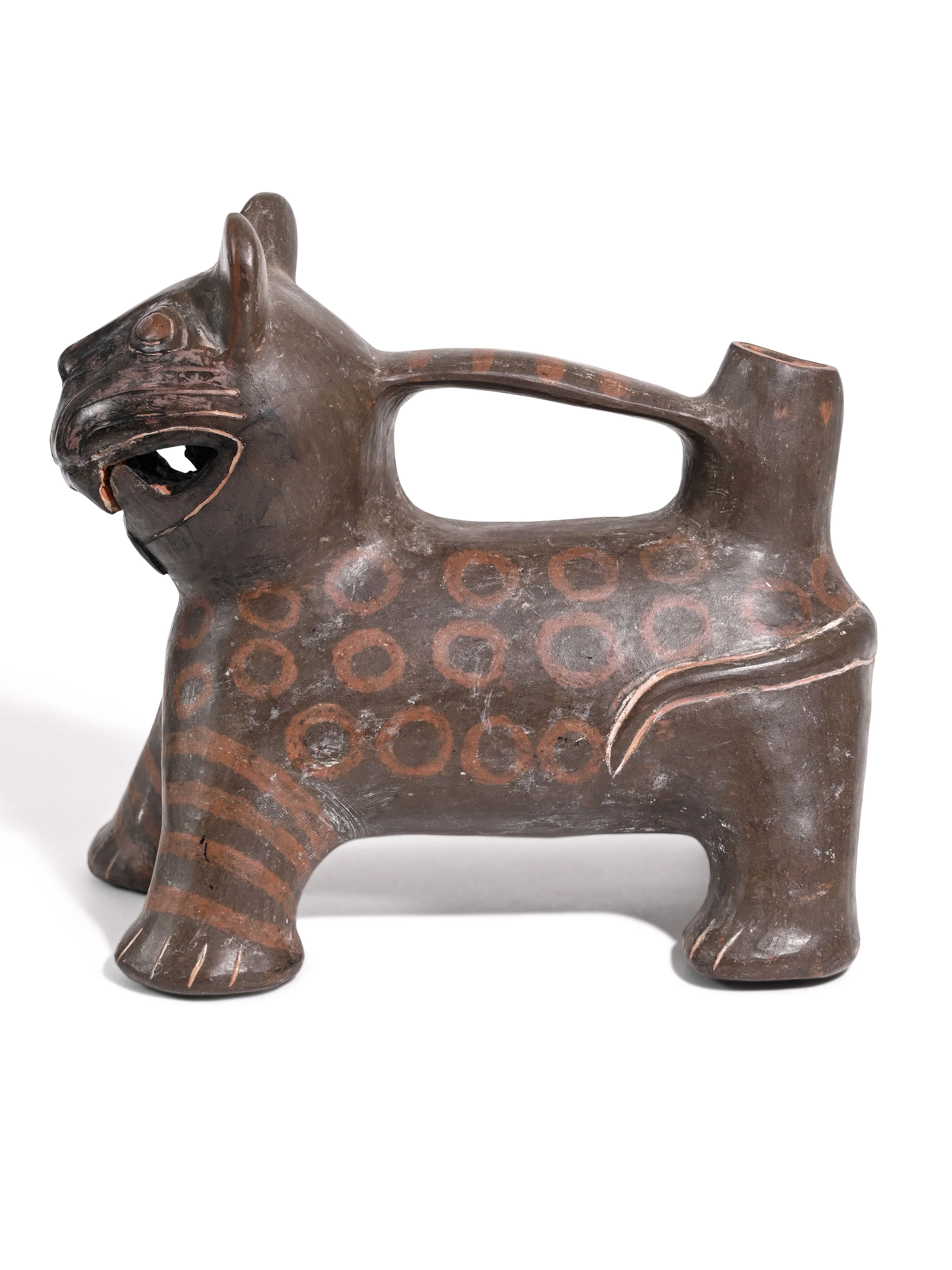 Huaco Silbador-Peruvian Whistling Vessel - Jaguar - Image 7
