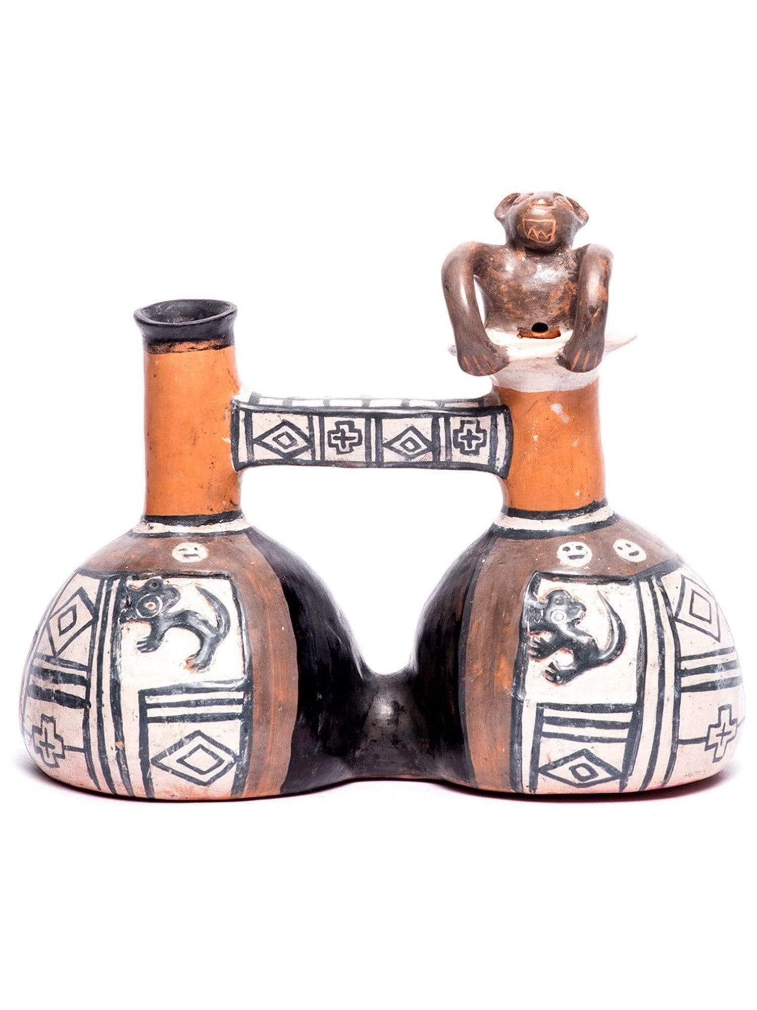 Huaco Silbador-Peruvian Whistling Vessel - Monkey - Image 4