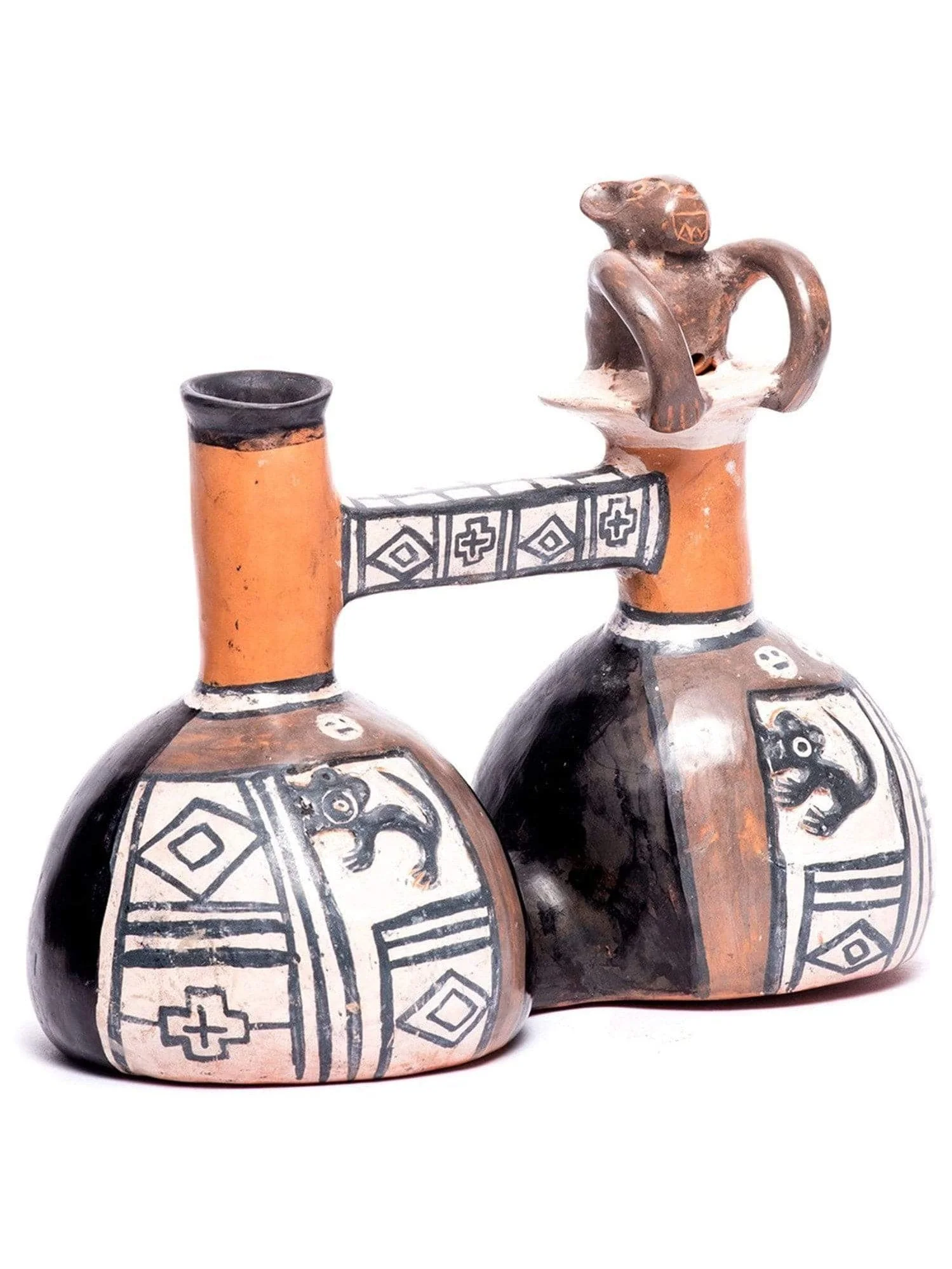 Huaco Silbador-Peruvian Whistling Vessel - Monkey - Image 9
