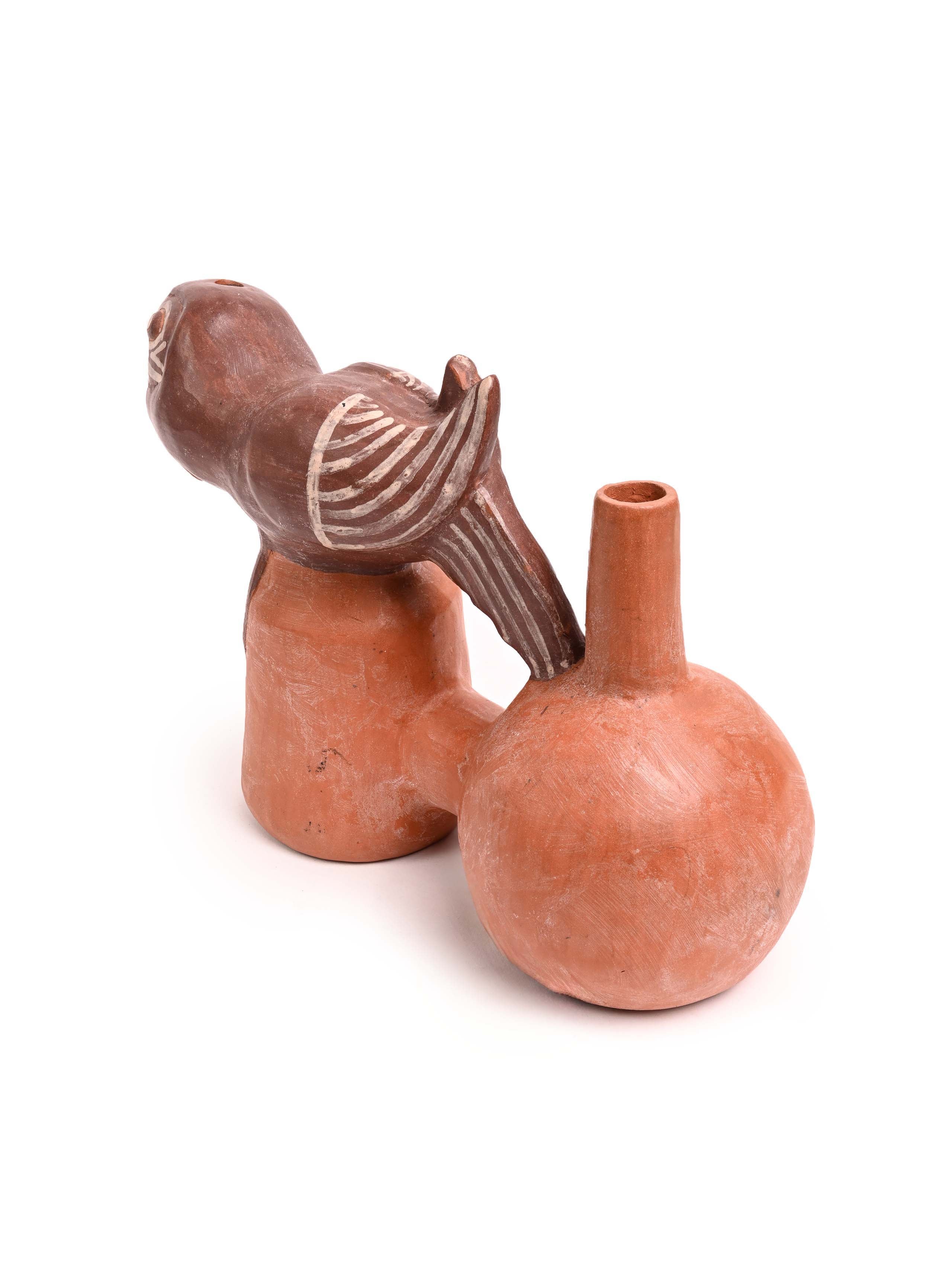Huaco Silbador-Peruvian Whistling Vessel - Parrot - Image 4