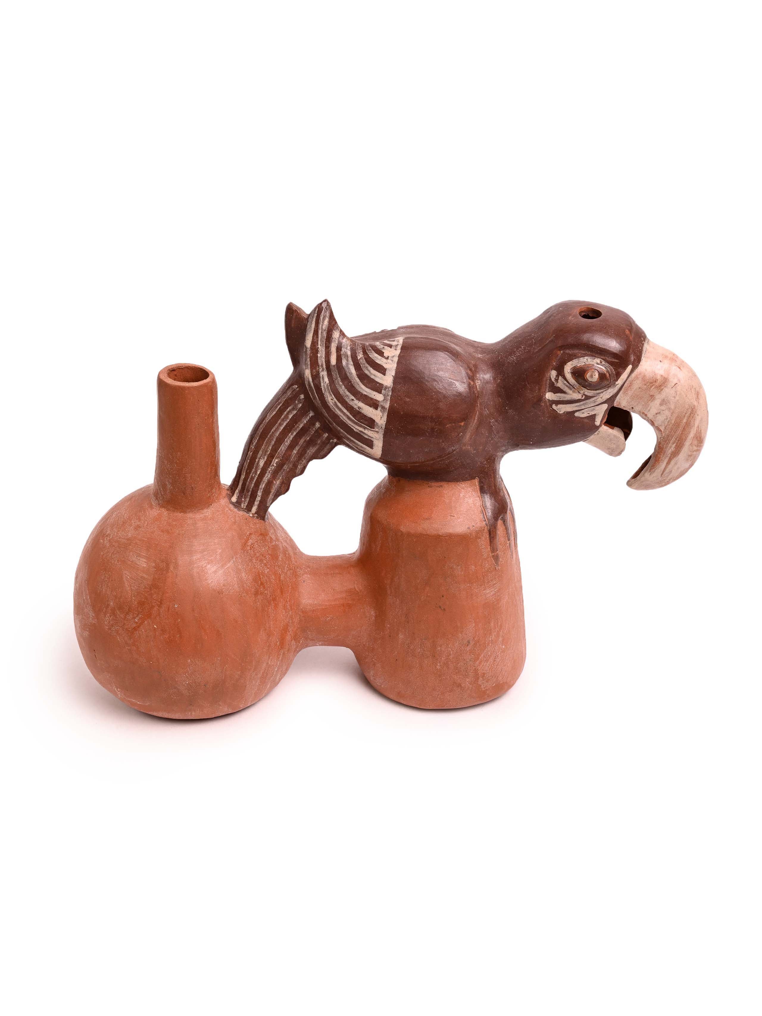 Huaco Silbador-Peruvian Whistling Vessel - Parrot - Image 5