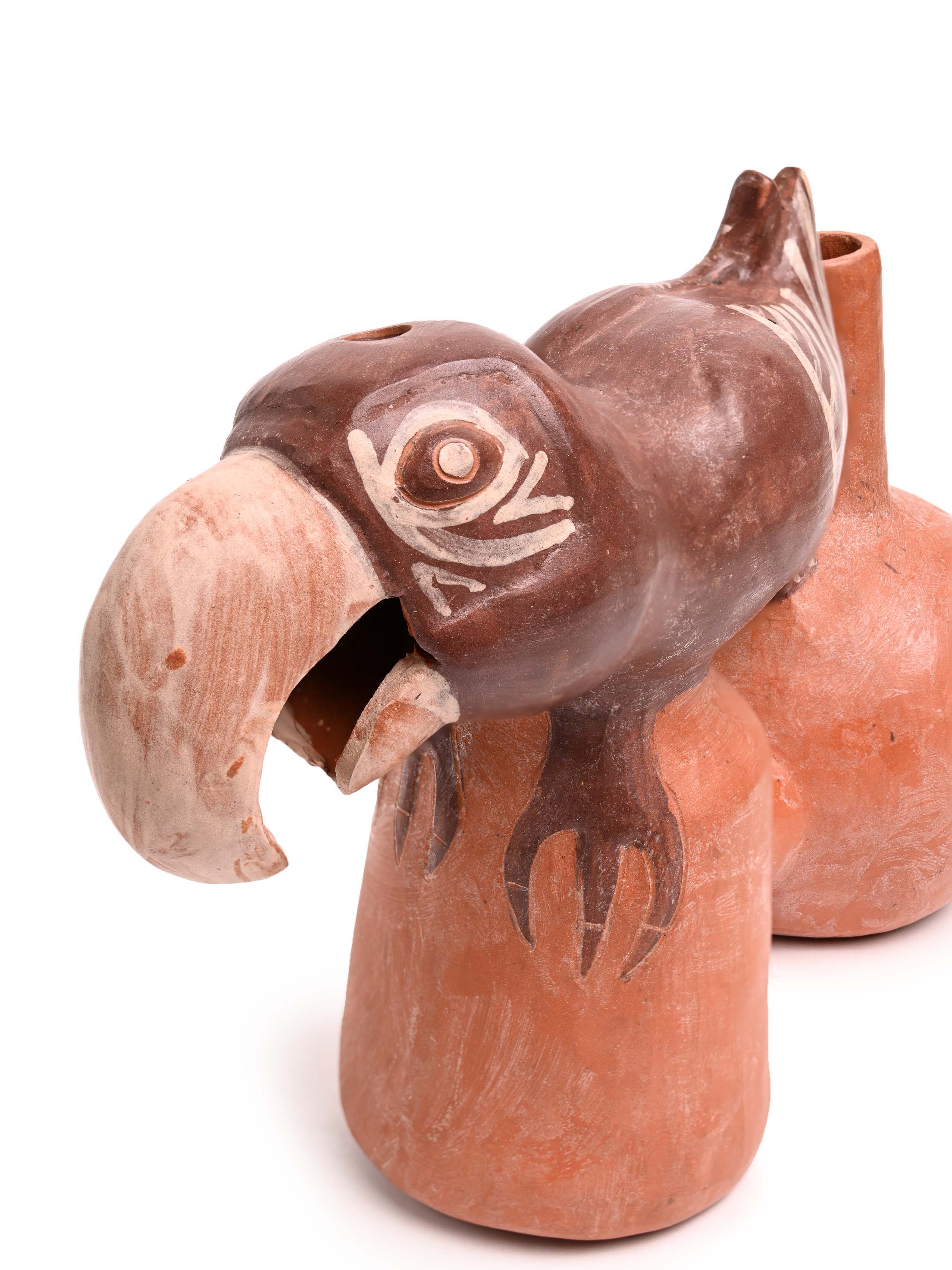 Huaco Silbador-Peruvian Whistling Vessel - Parrot - Image 7