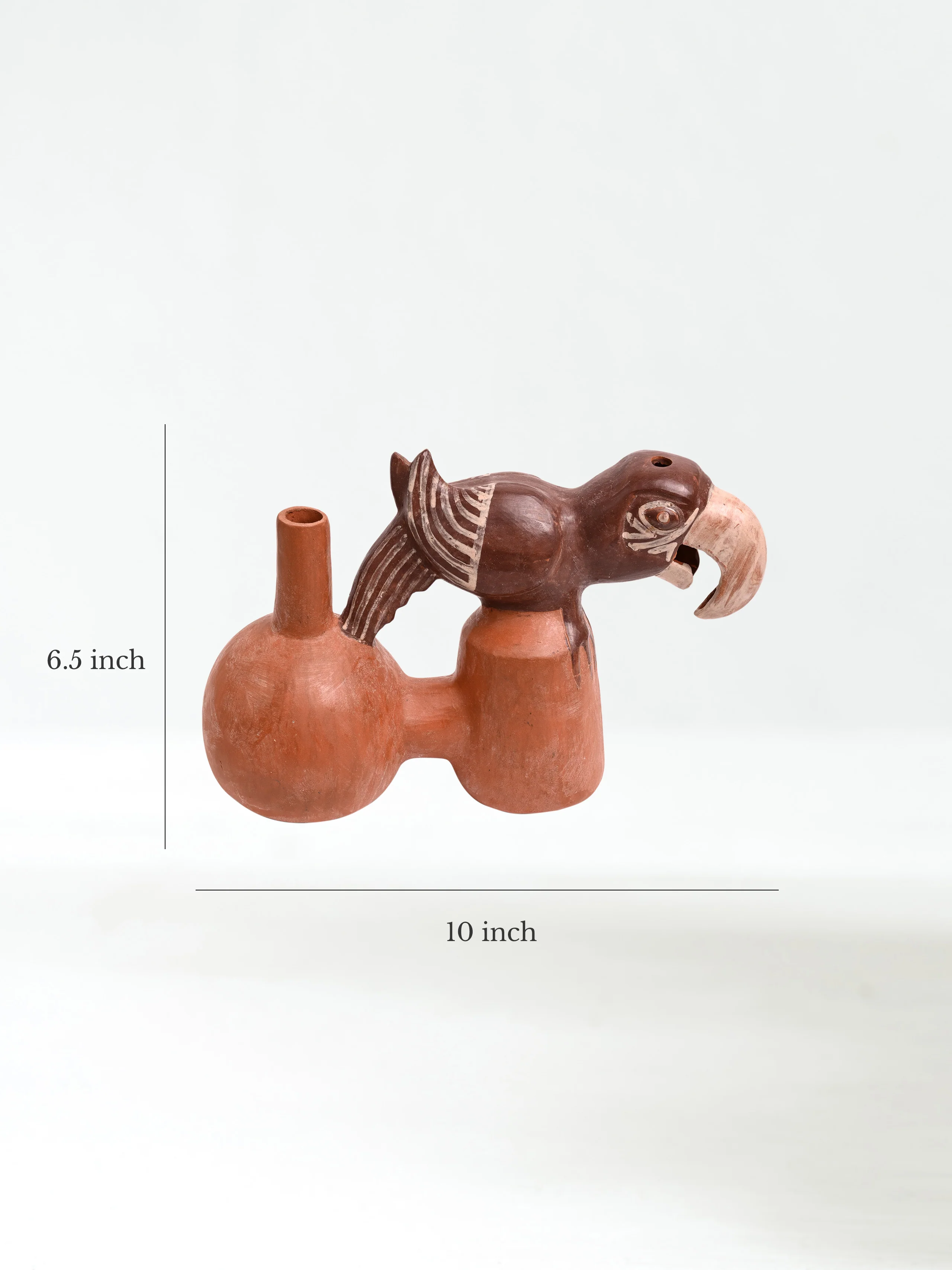 Huaco Silbador-Peruvian Whistling Vessel - Parrot - Image 8