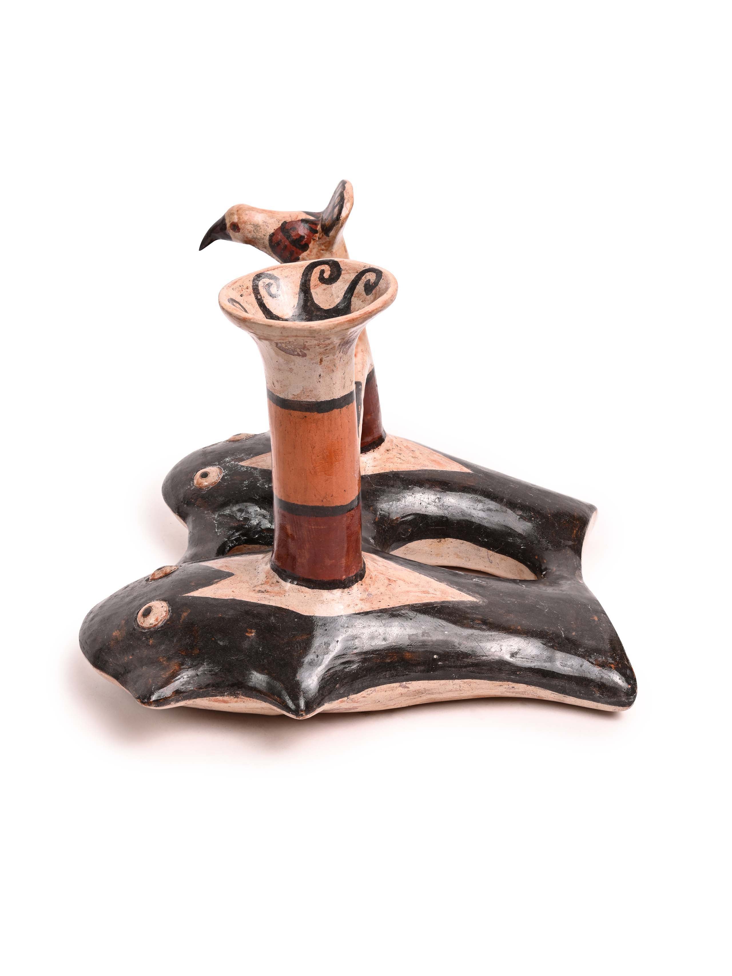 Huaco Silbador-Peruvian Whistling Vessel - The Fish & The Hummingbird - Image 11