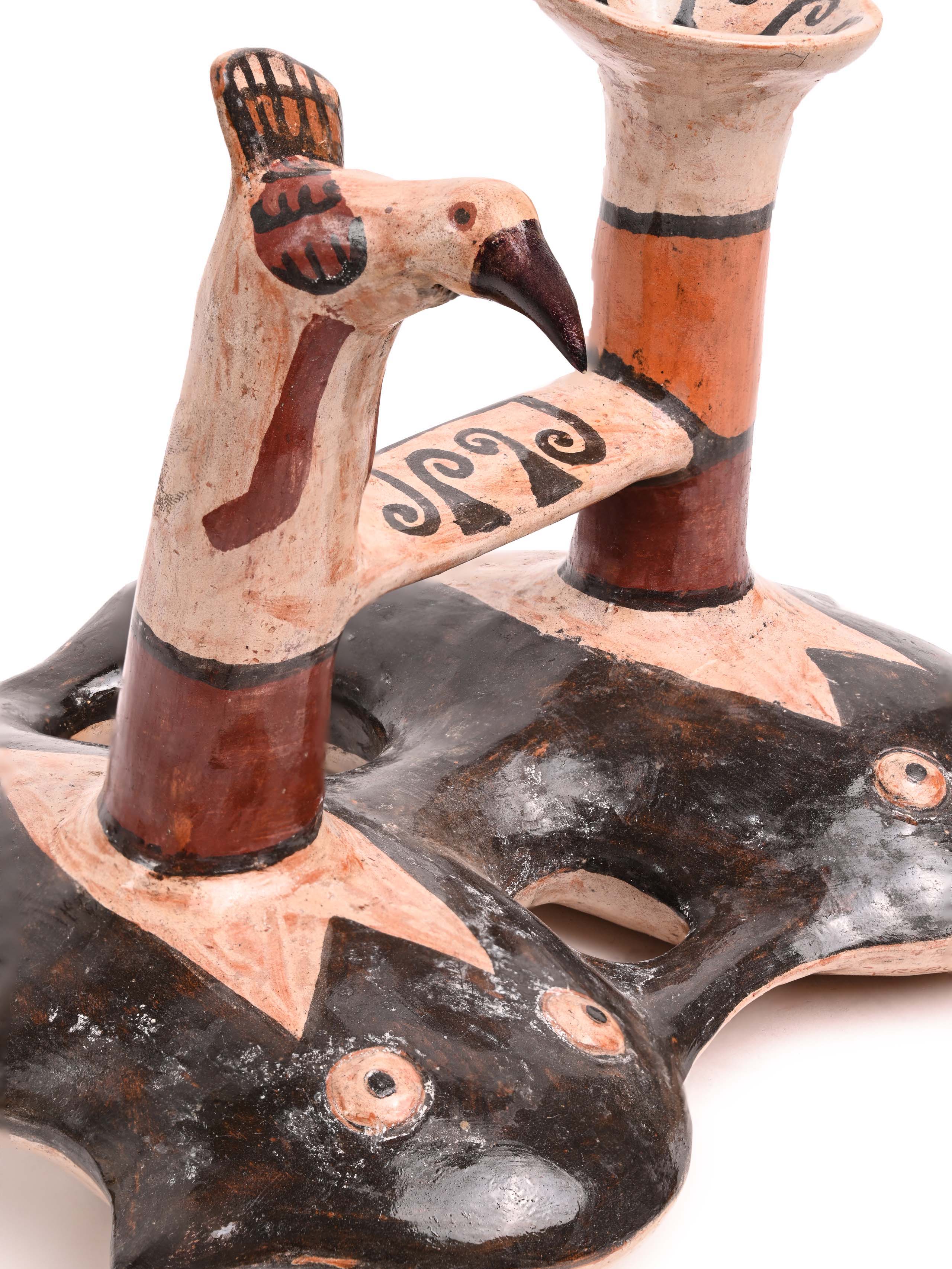 Huaco Silbador-Peruvian Whistling Vessel - The Fish & The Hummingbird - Image 12