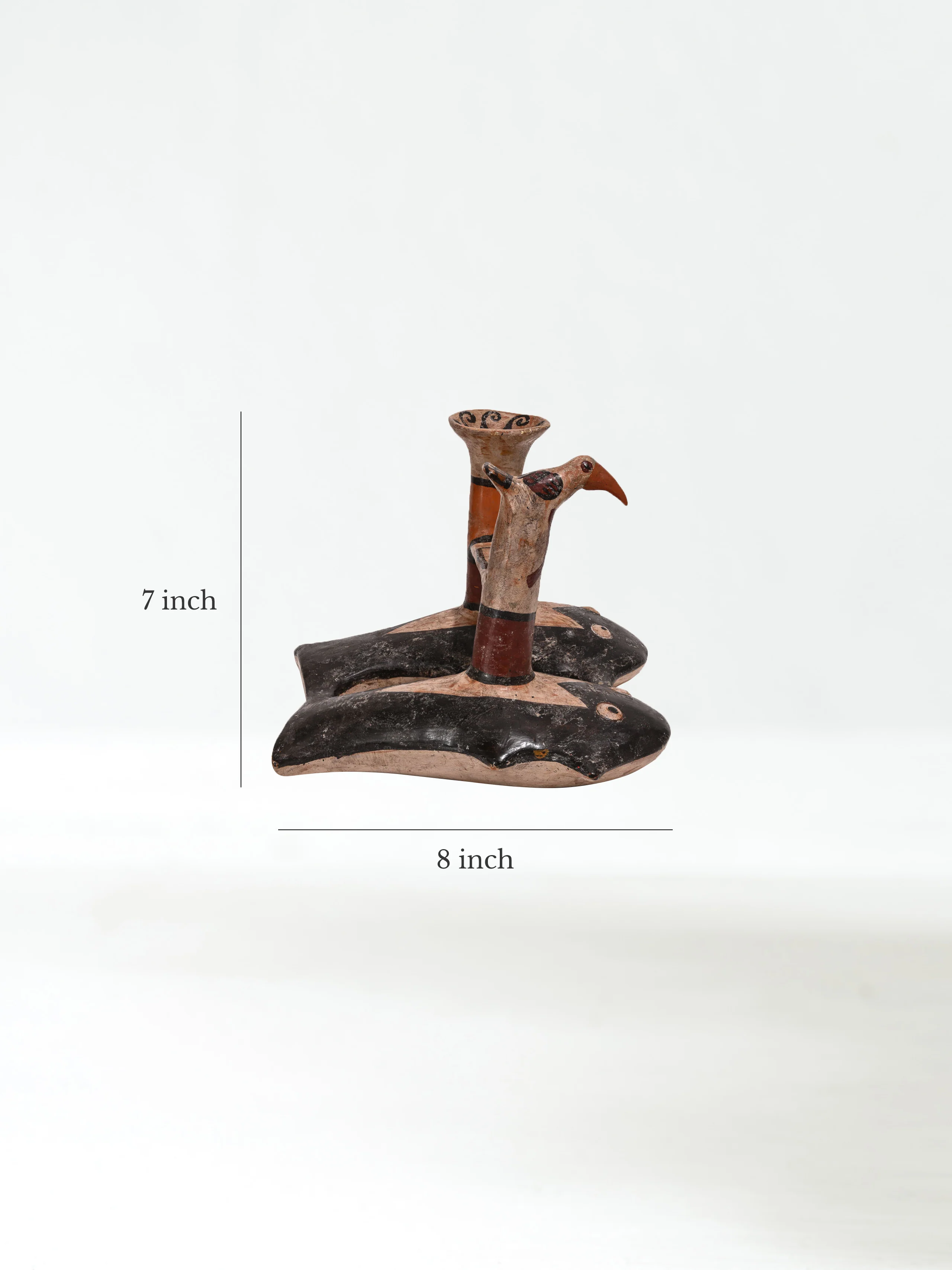 Huaco Silbador-Peruvian Whistling Vessel - The Fish & The Hummingbird - Image 5
