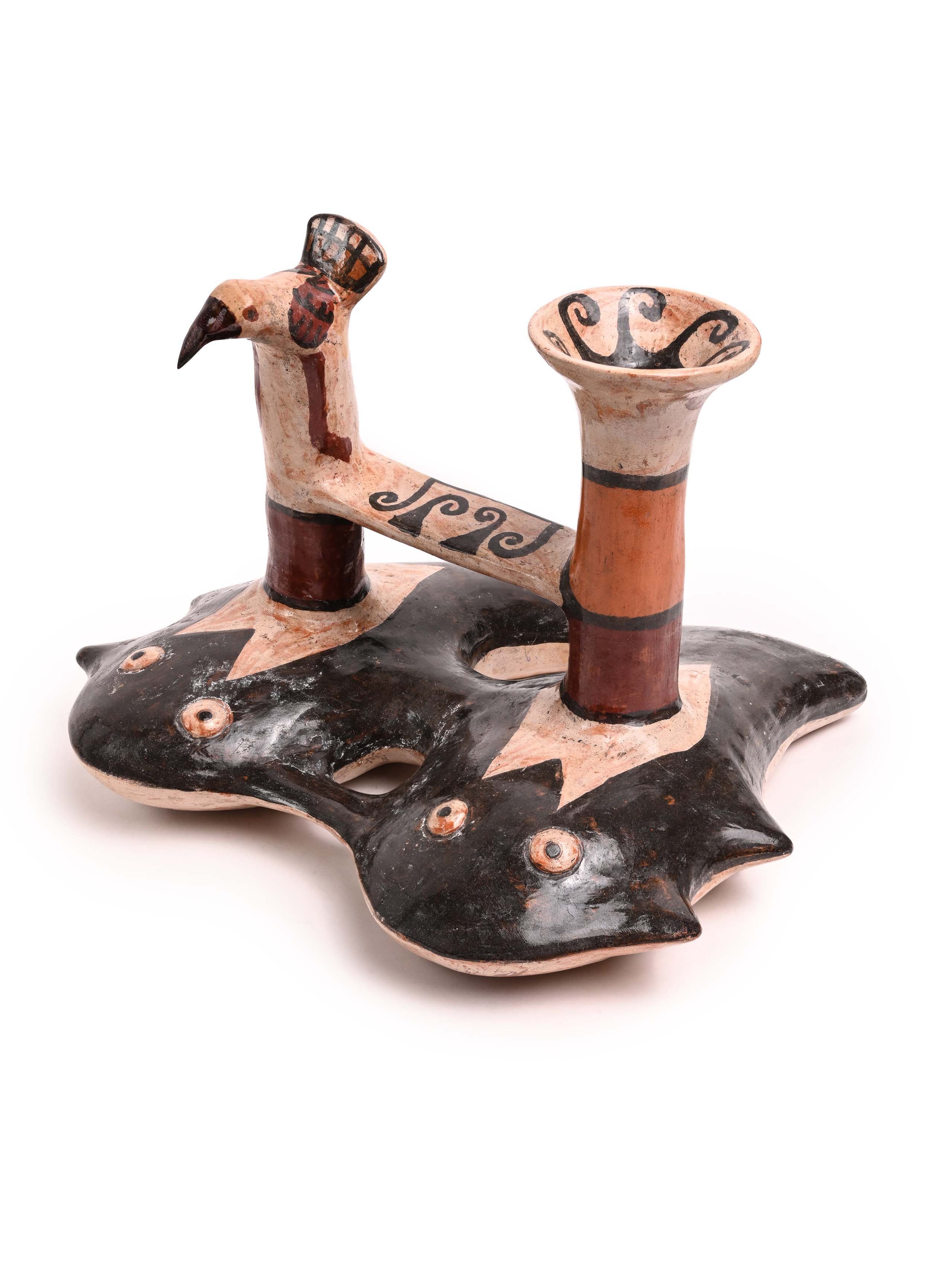 Huaco Silbador-Peruvian Whistling Vessel - The Fish & The Hummingbird - Image 7